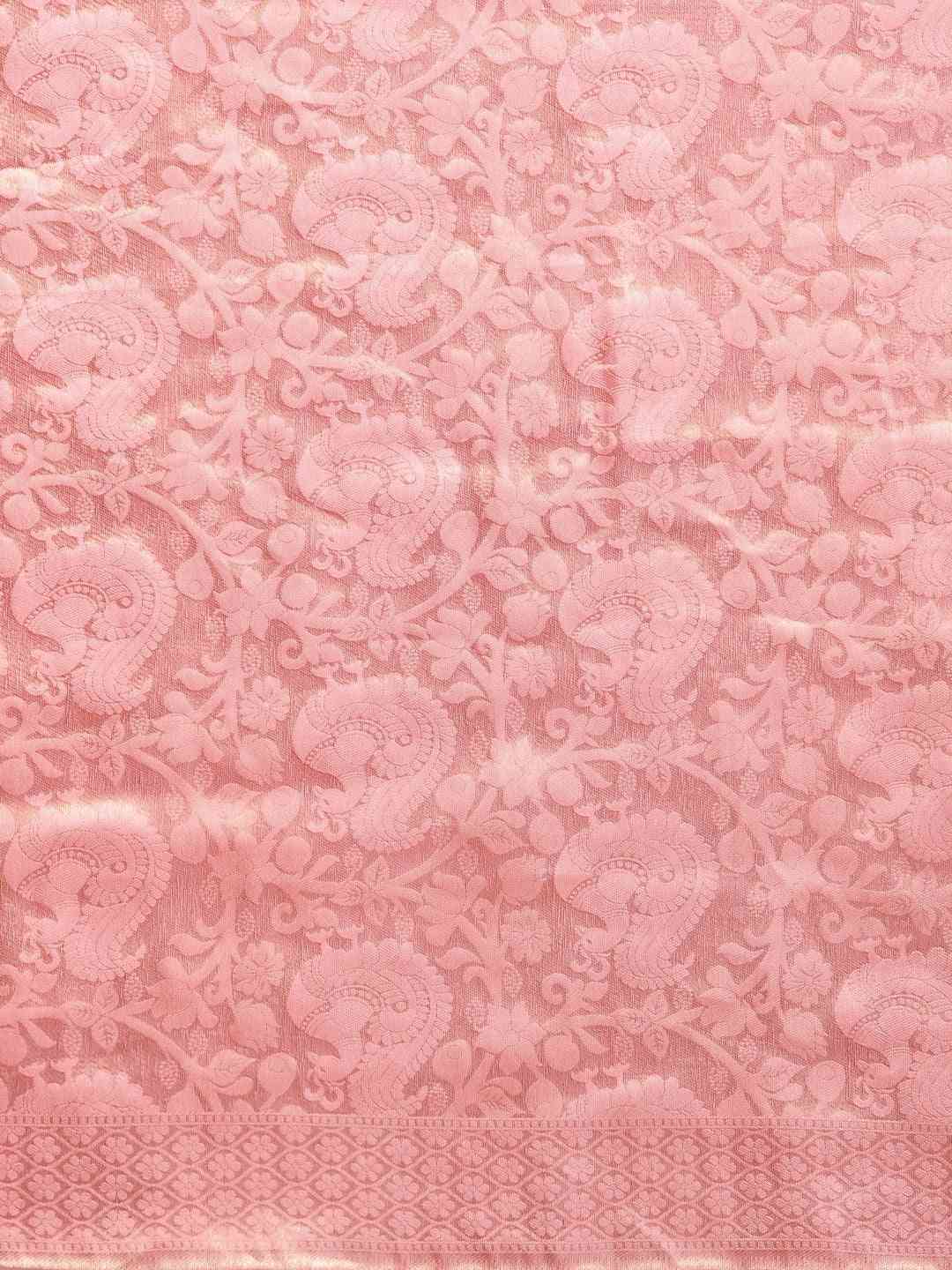 Stylish Baluchari Pink Colour Silk Saree