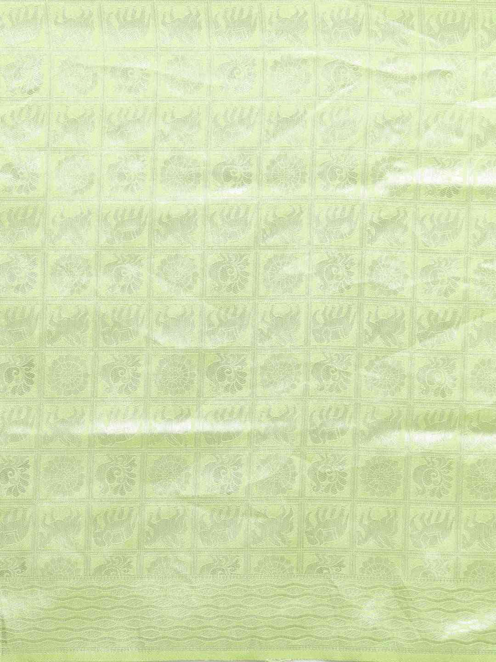 Baluchari Pista Colour Silk Blend Woven Design Saree
