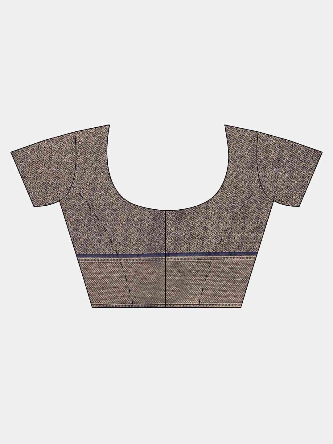 Navy Colour Silk Blend Banarasi Saree