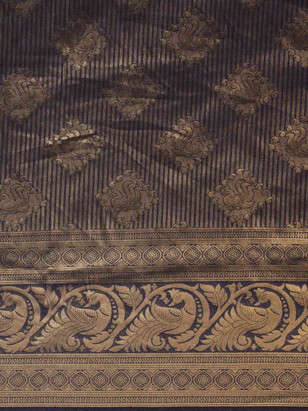 Exclusive Navy Silk Blend Banarasi Saree