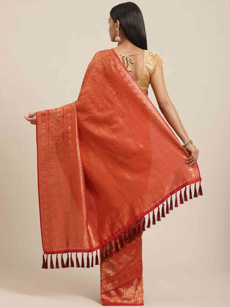 Exclusive Red Colour Banarasi Silk Saree with Zari Work