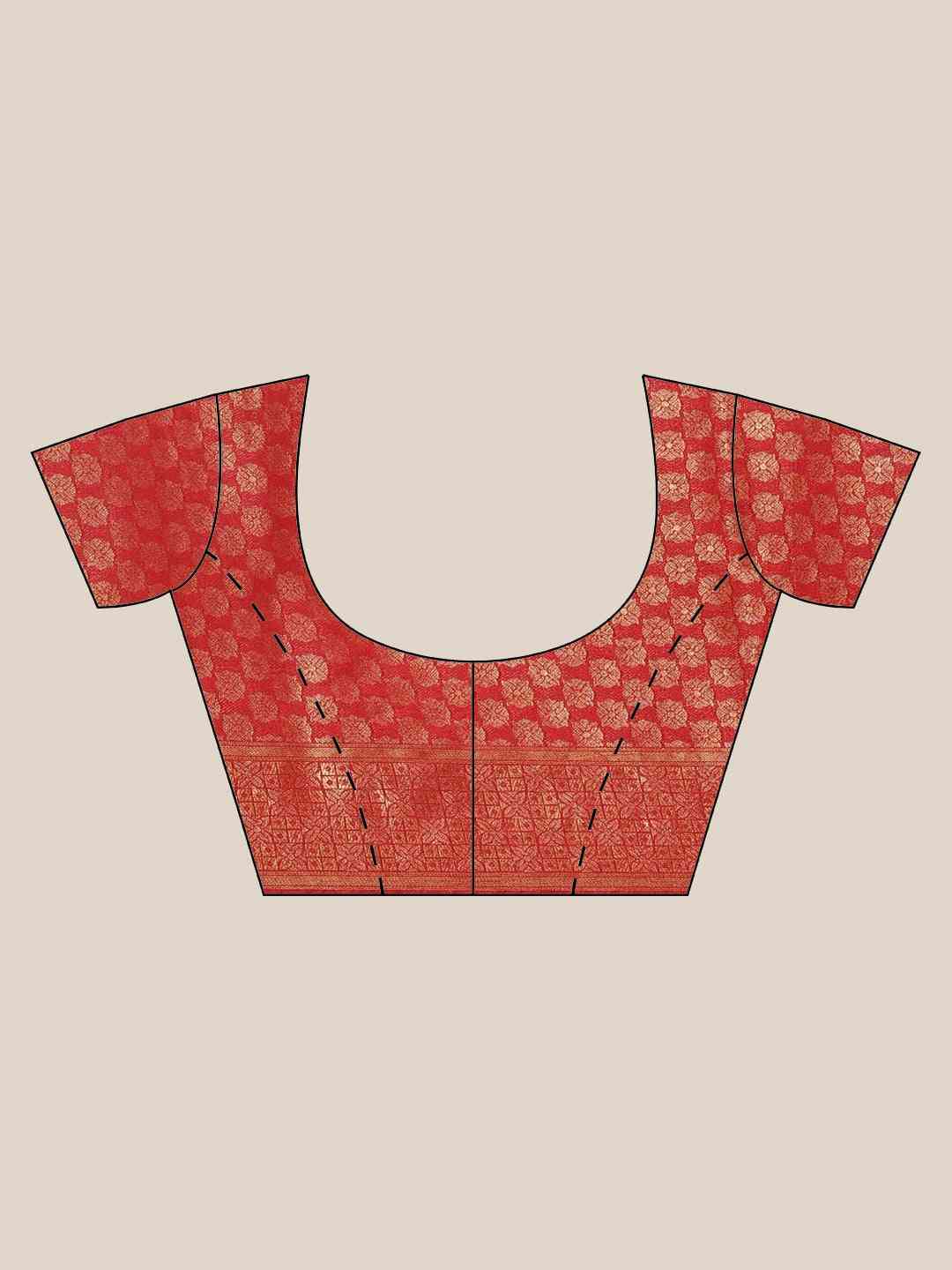 Maroon & Golden Zari Kanjivaram Saree