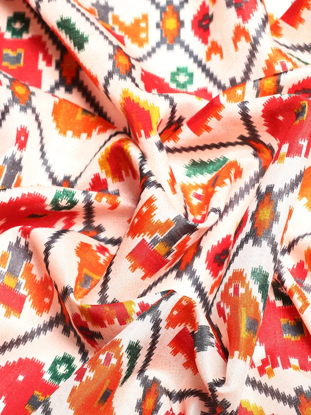 Soft Chanderi Silk Patola Saree With Foil Border Work