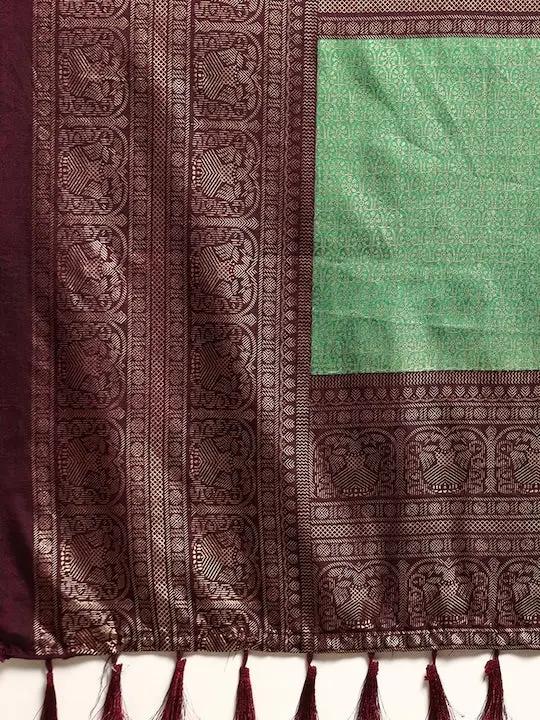 Soft Chanderi Silk Patola Saree With Foil Border Work