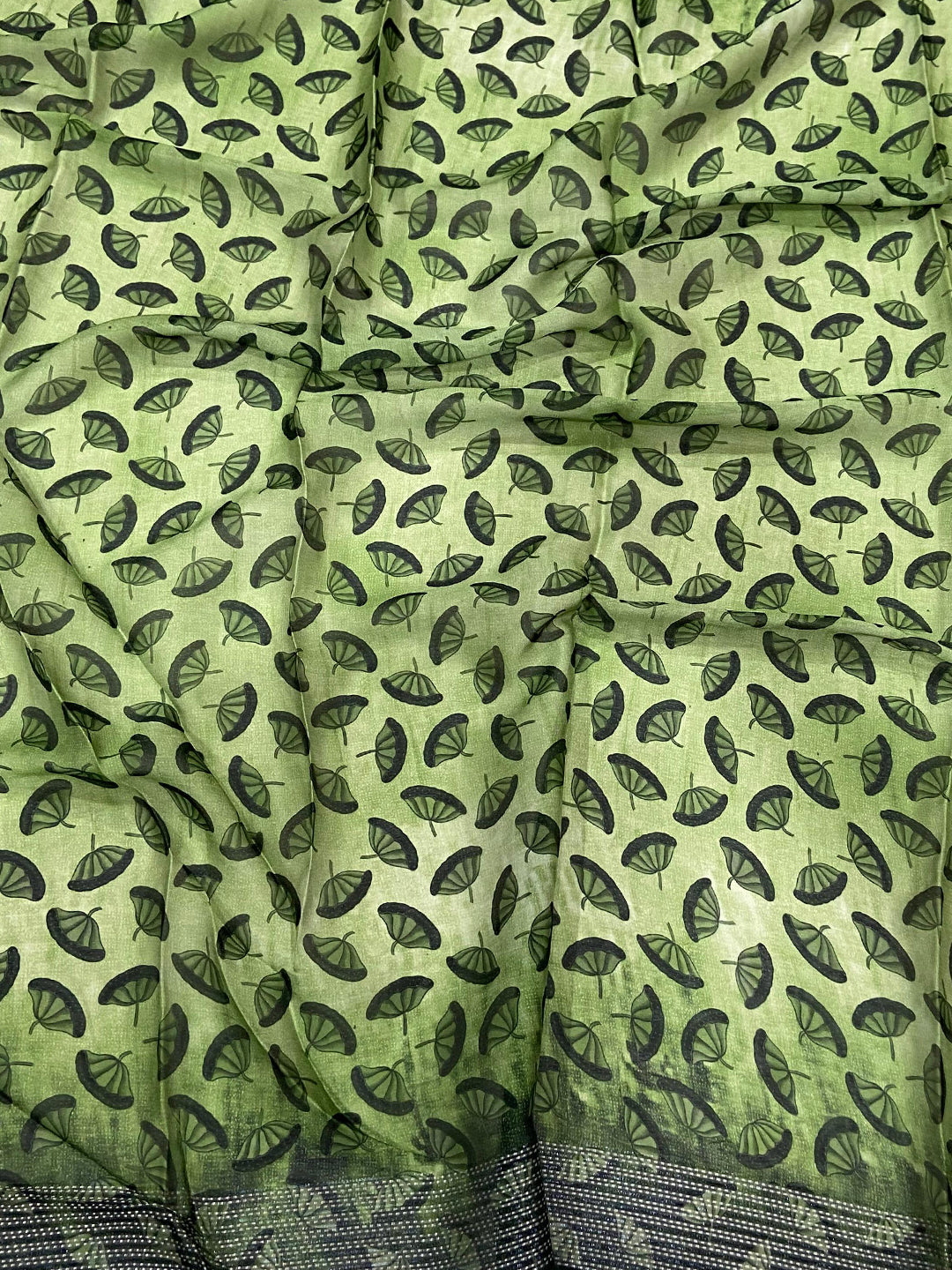 Green Georgette Pichwai Print Saree