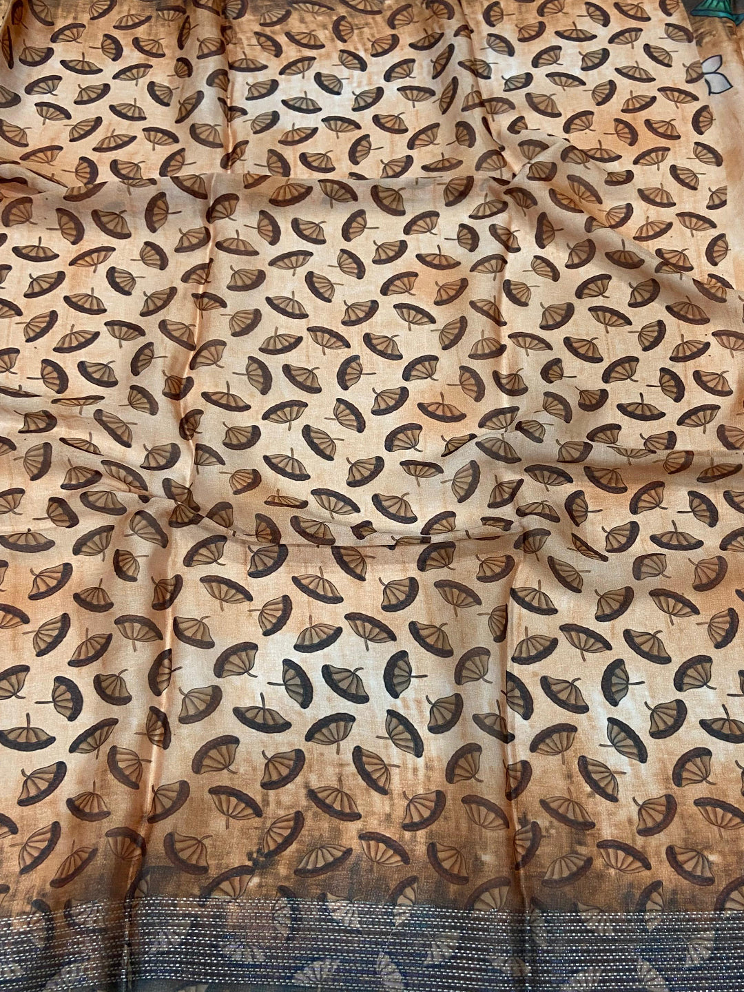 Orange Georgette Pichwai Print Saree