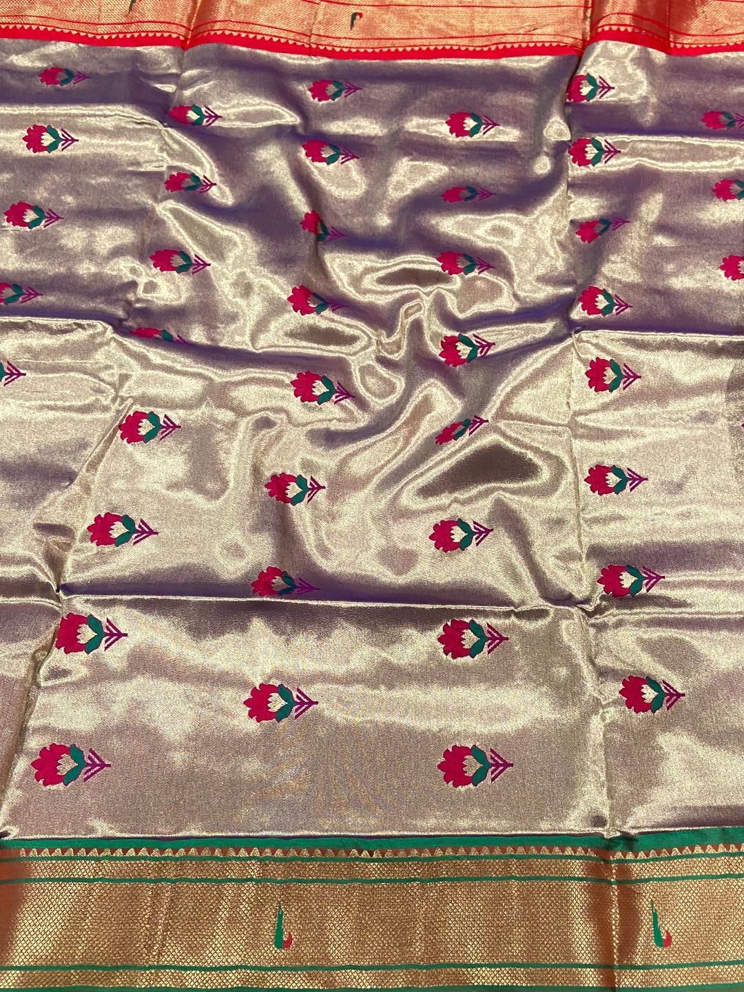 Silk Paithani Saree With Ganga Jamuna Border