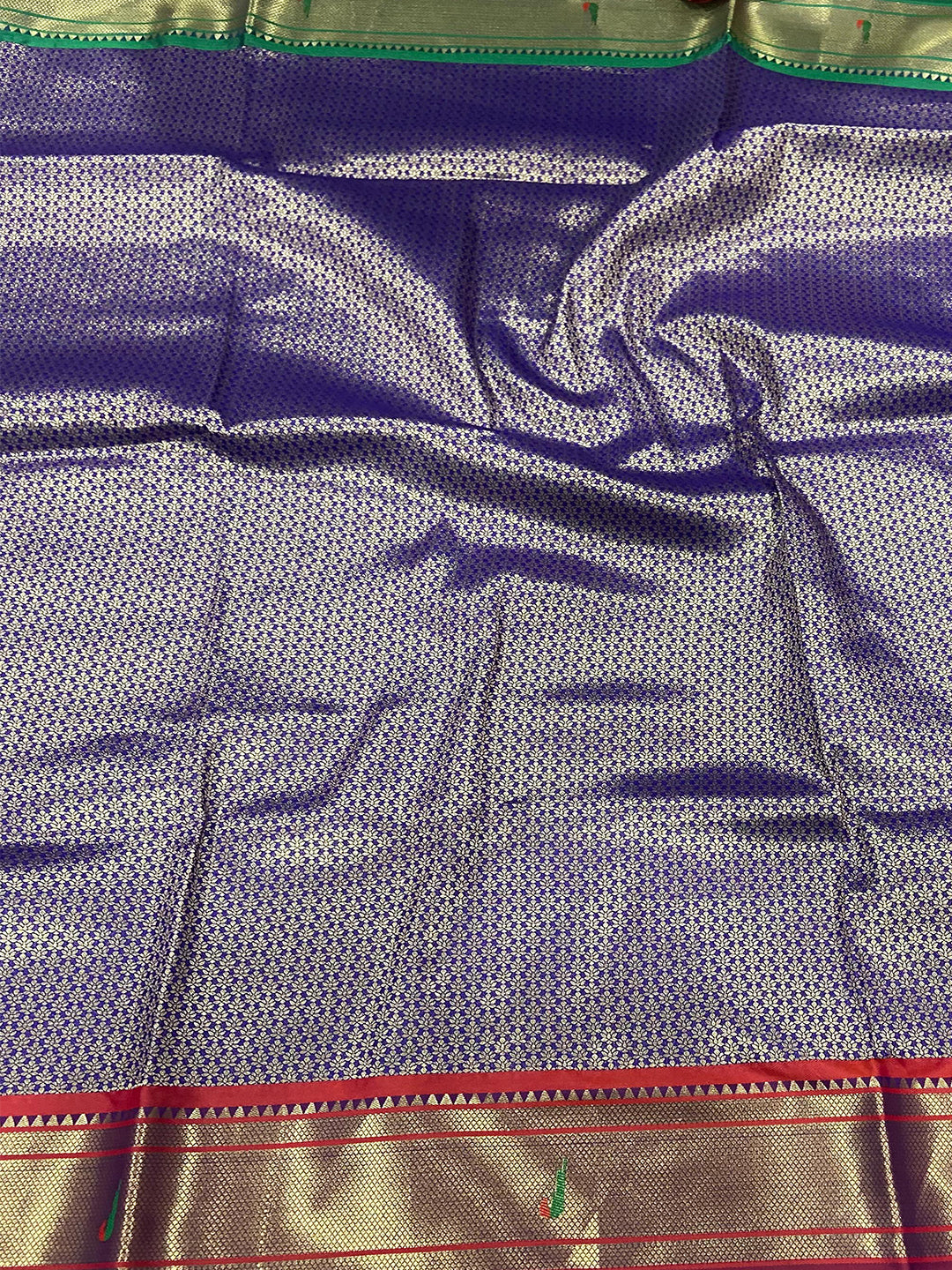Violet Paithani Ganga Jamuna Broder Saree