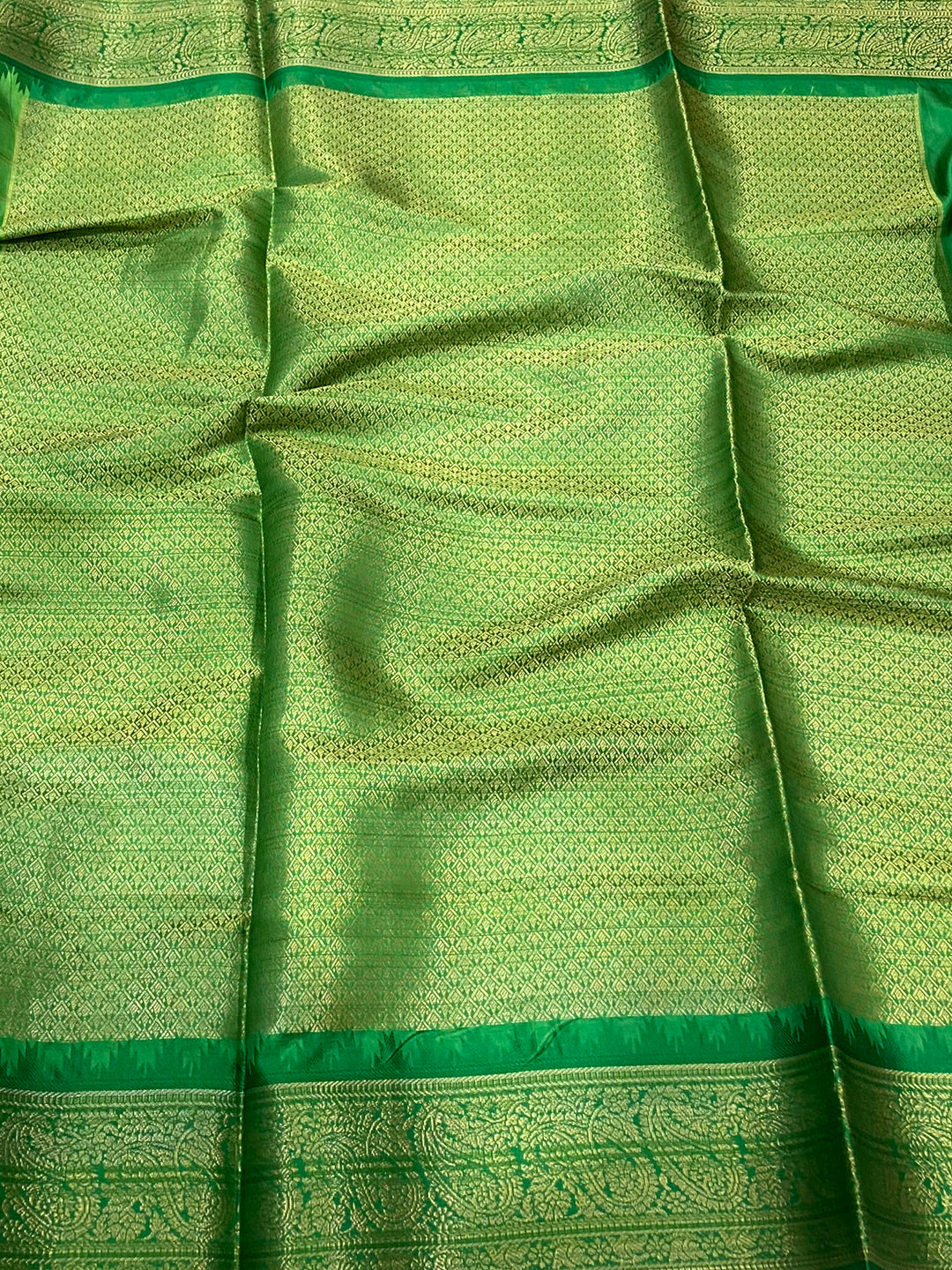 Green Kovai Rettapet Border Geometric Saree