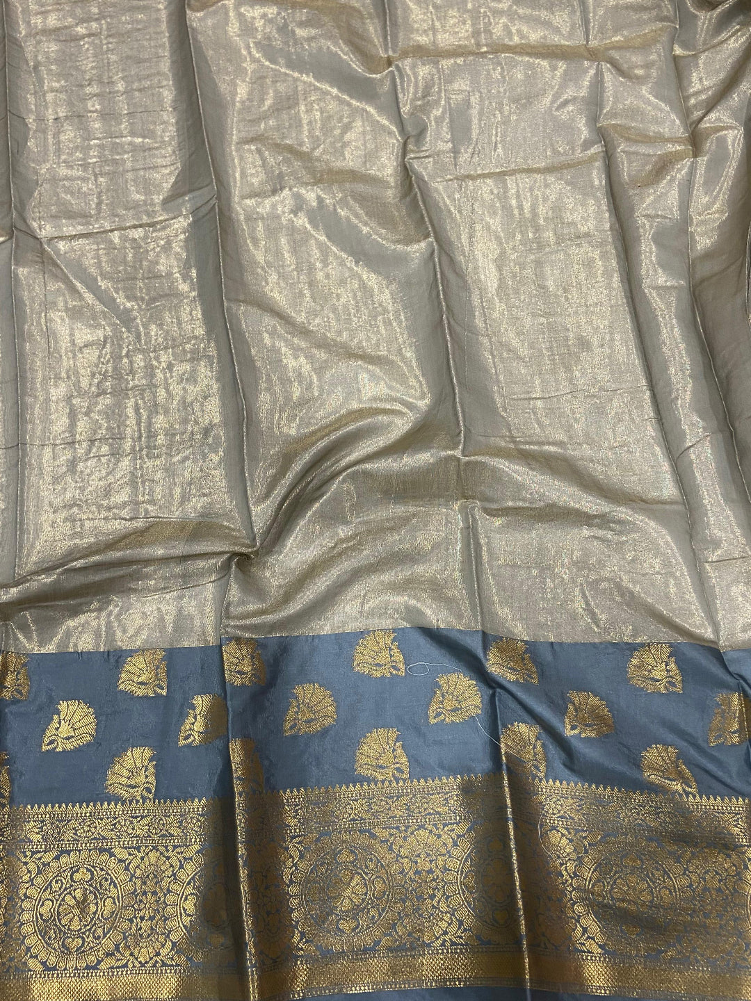 Gold Tissue Saree With Jacquard Woven Work