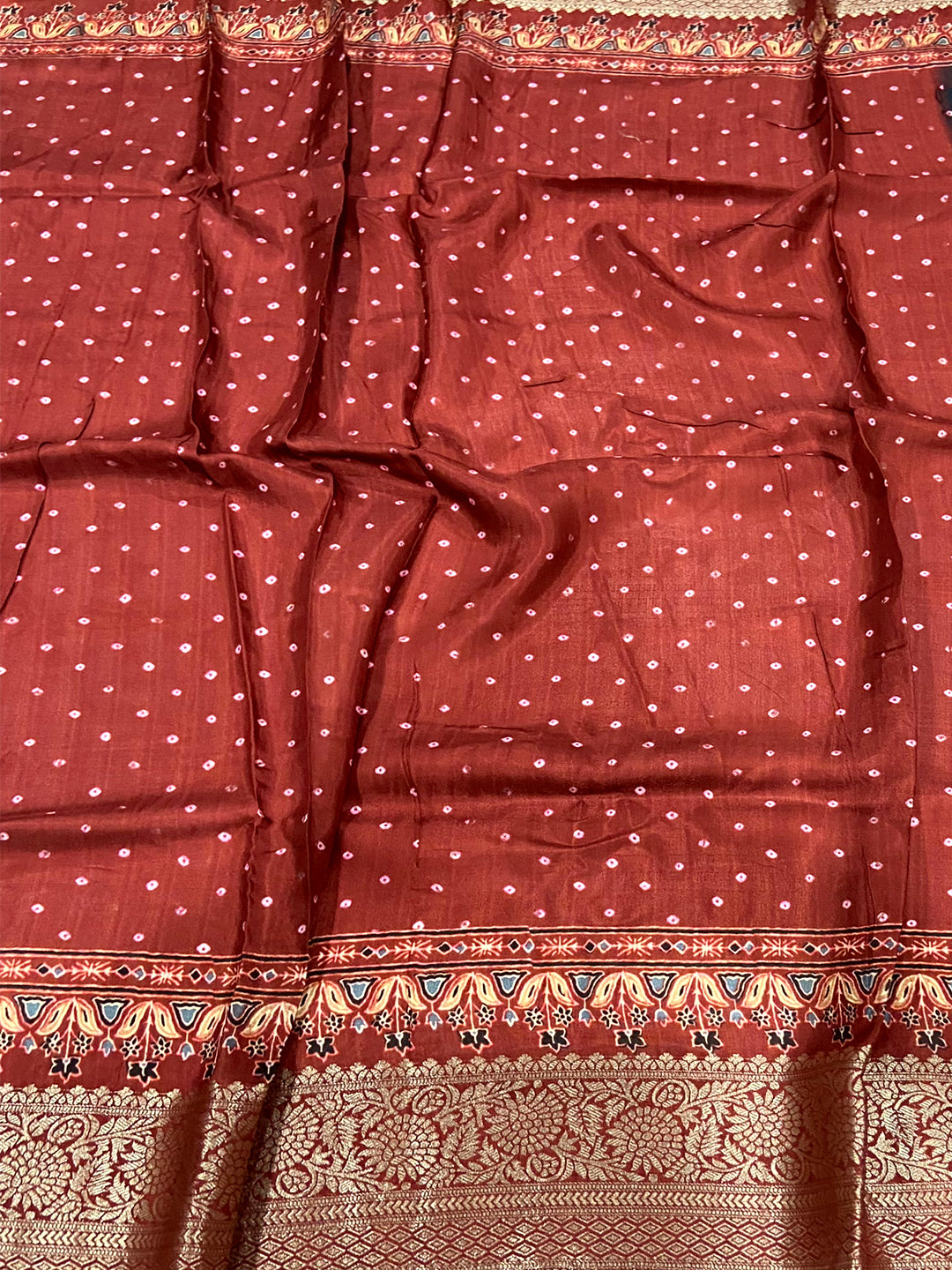 Black Graceful Bandhej Silk Saree