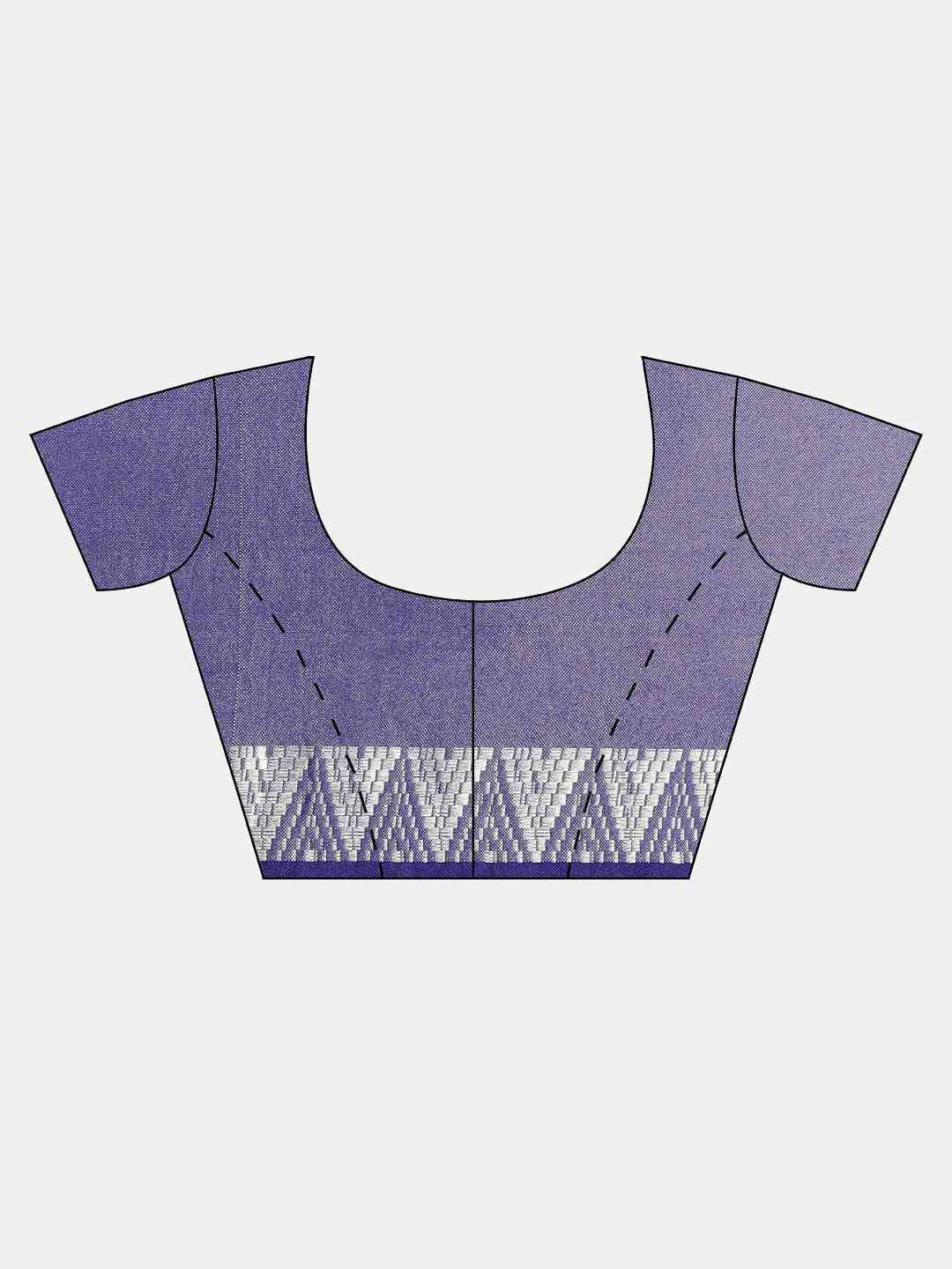 Olive Green & Blue Colour Linen Banarasi Saree