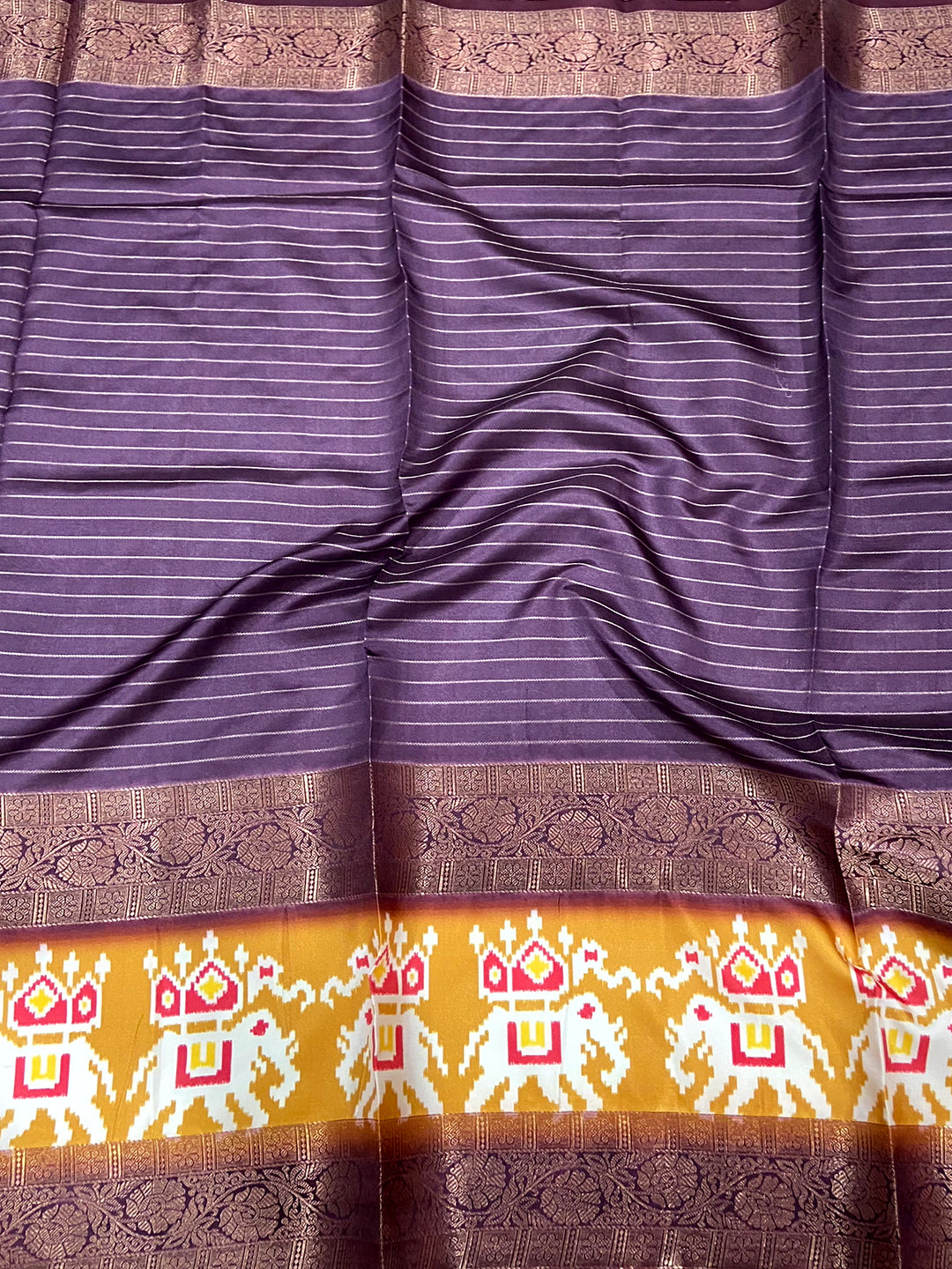 Geometric Elegance Ikkat Saree