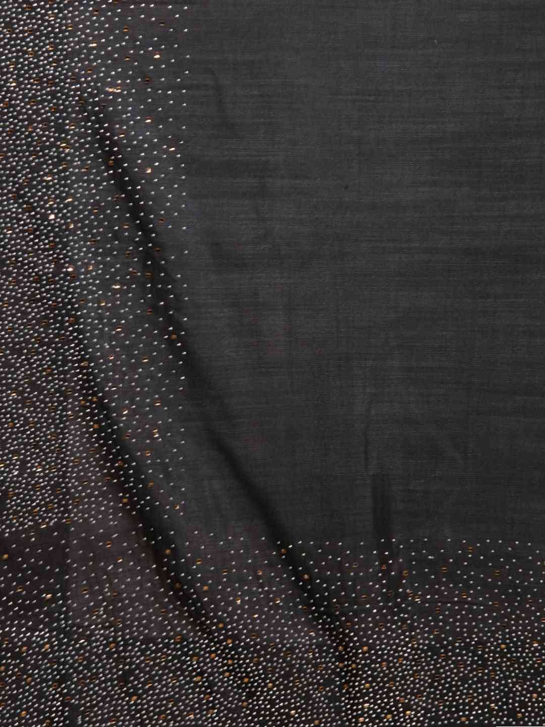 Black Colour Embellished Poly Silk Saree with Blouse