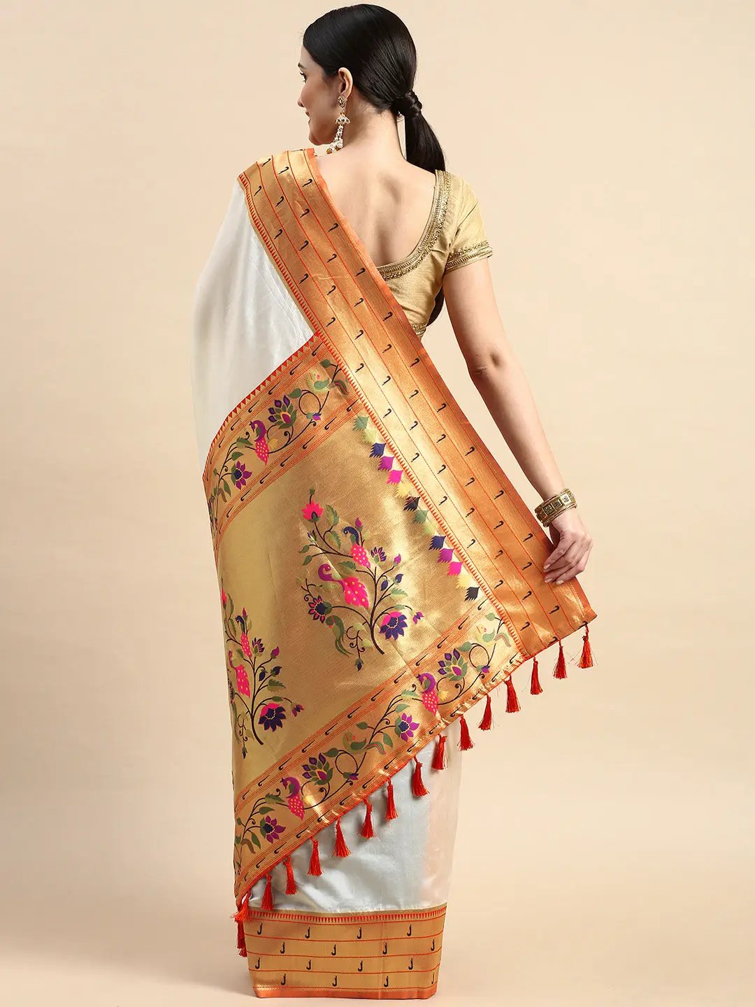 Yevla Paithani Minakari Silk Saree
