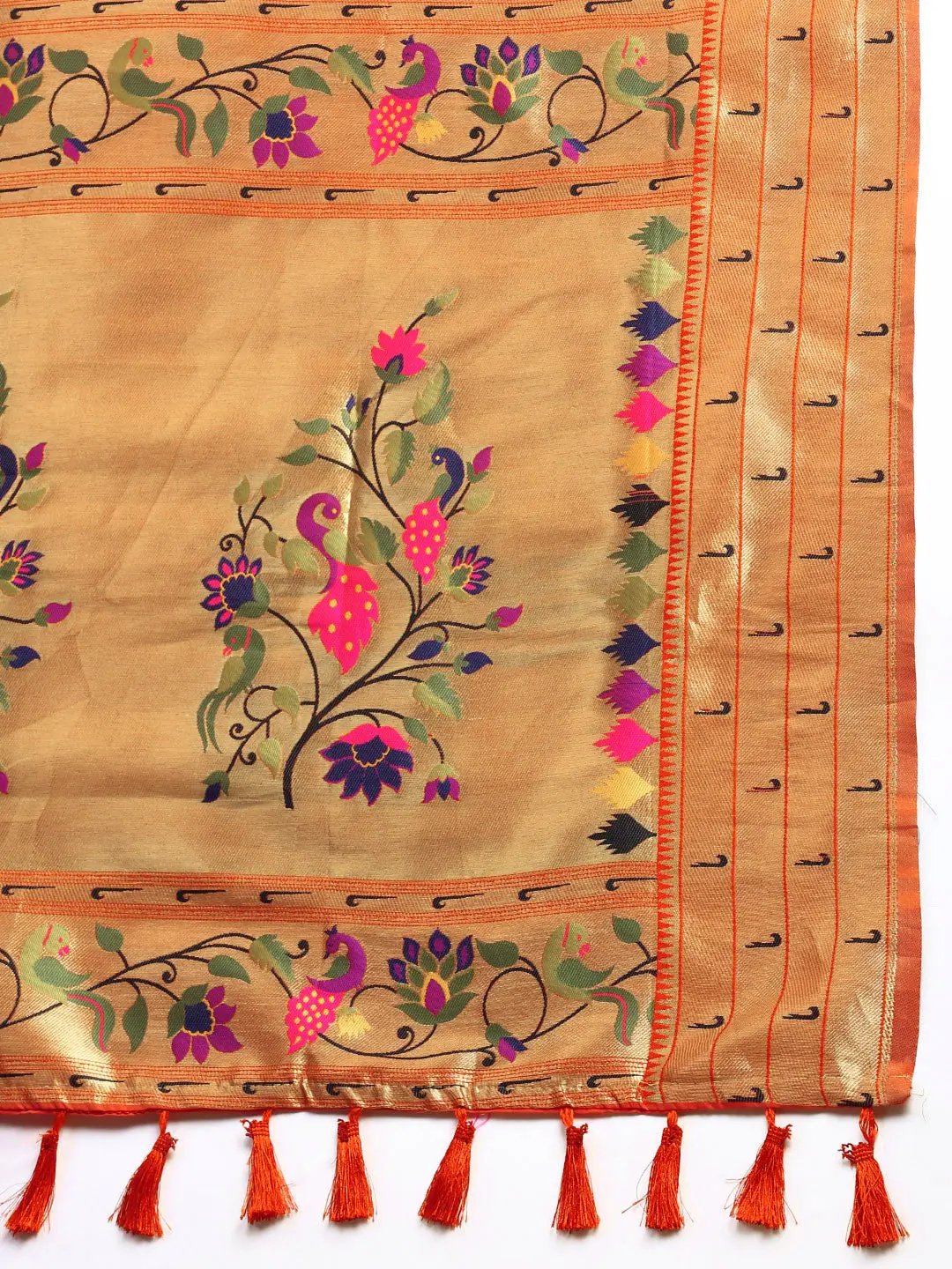 Yevla Paithani Minakari Silk Saree