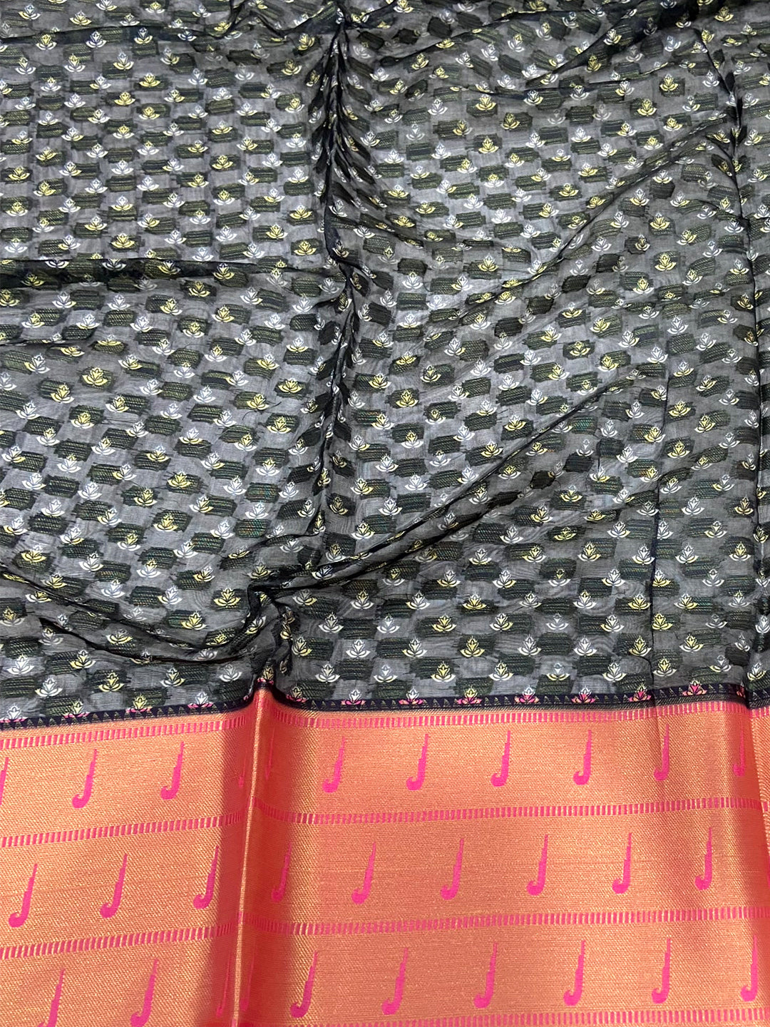 Kora Silk Paithani Kalamkari Saree