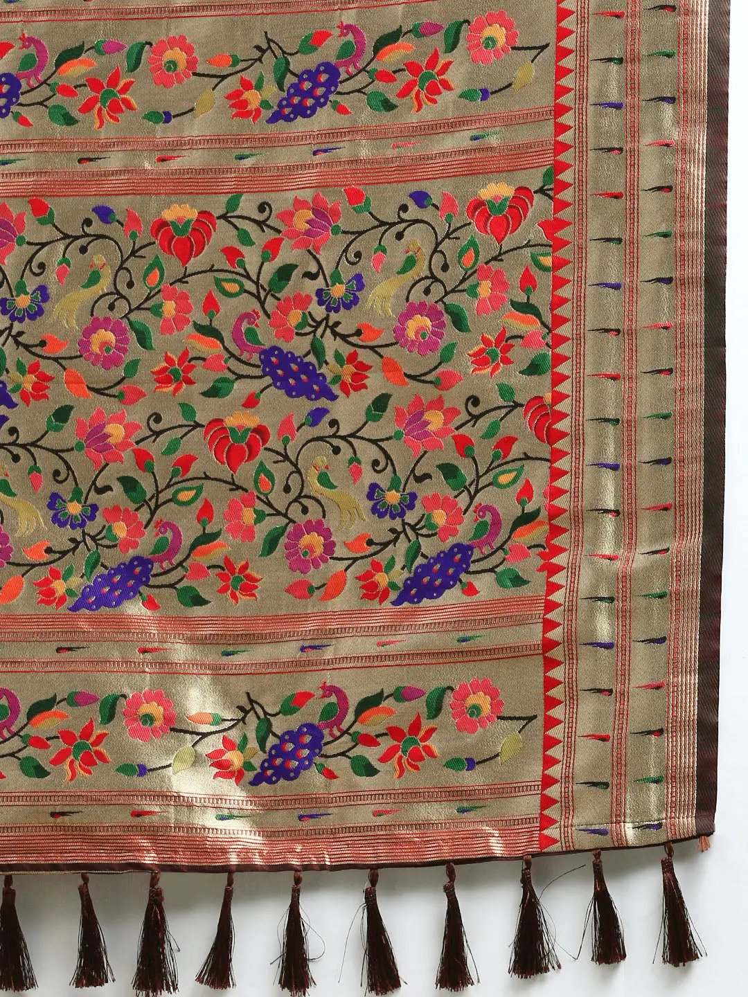 Yevla Paithani Minakari Silk Saree