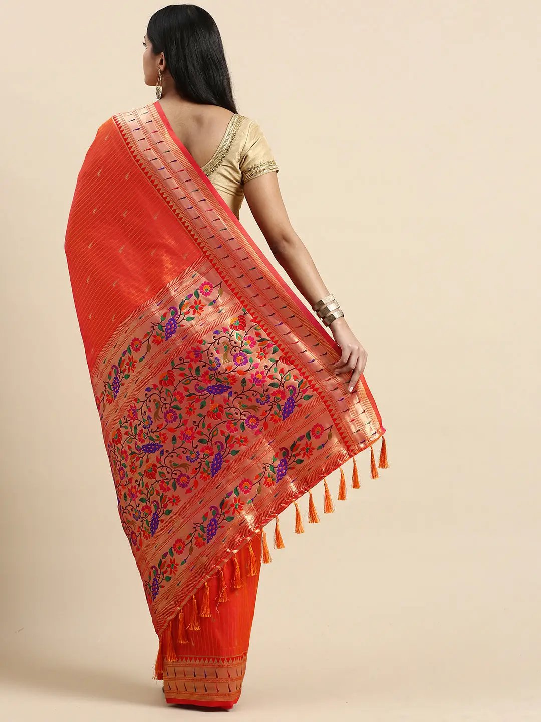 Yevla Paithani Minakari Silk Saree