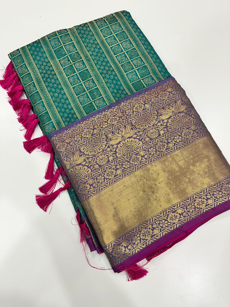 Banarasi Woven Design Saree With Zari Border