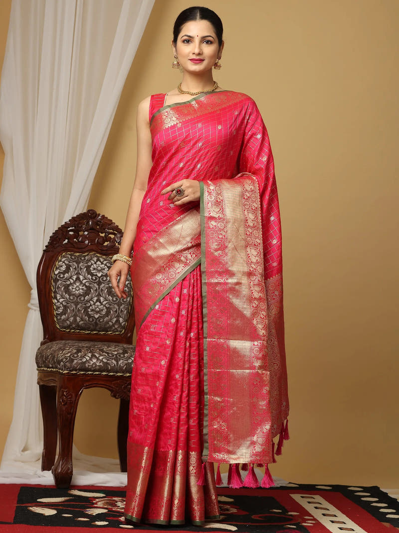 Soft Silk Woven Zari design Kanchi Banarasi Saree