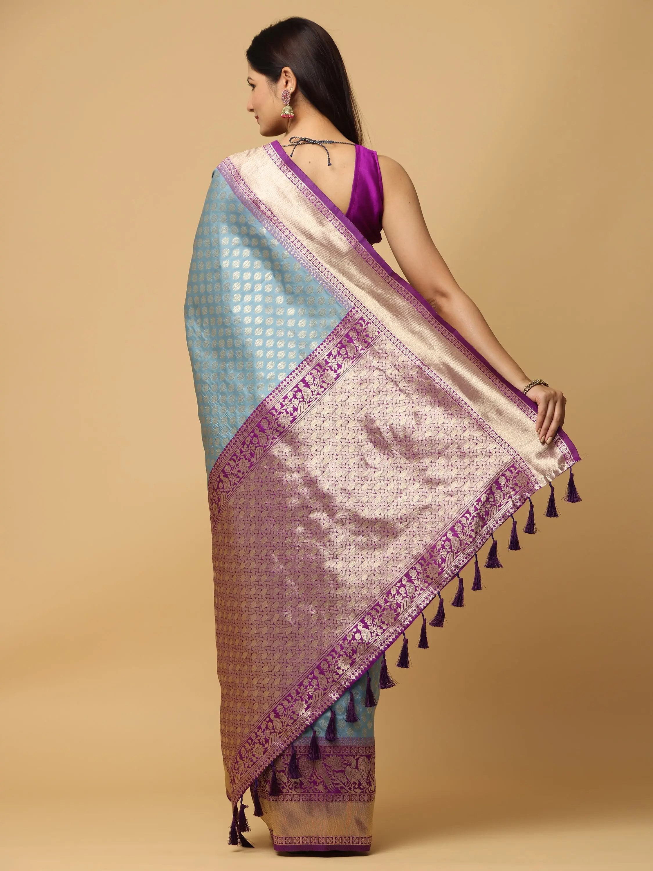 Banarasi Soft Silk Saree With Pattu Zari border