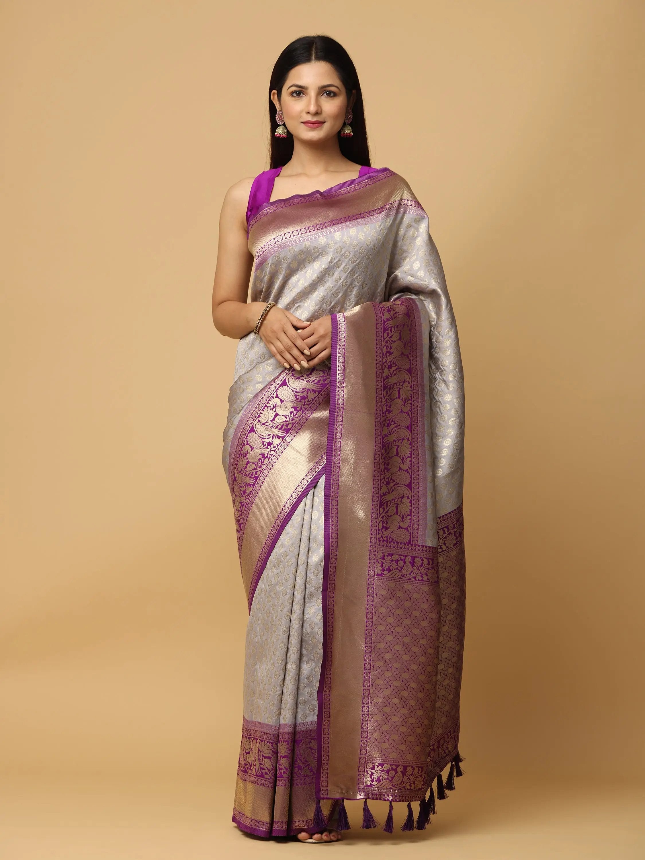Banarasi Soft Silk Saree With Pattu Zari border