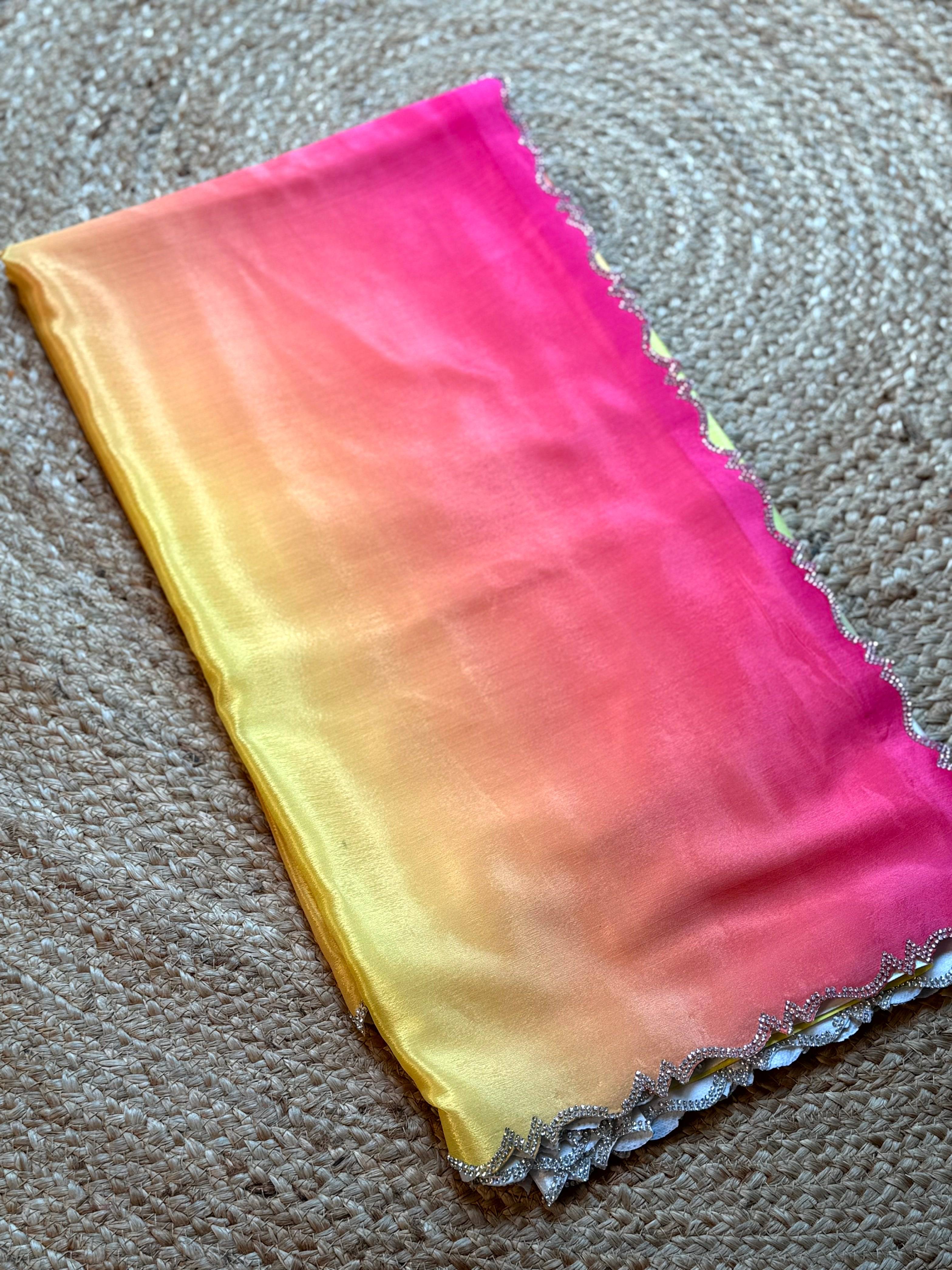 Radiant Soft Chiffon Ombre Print Saree