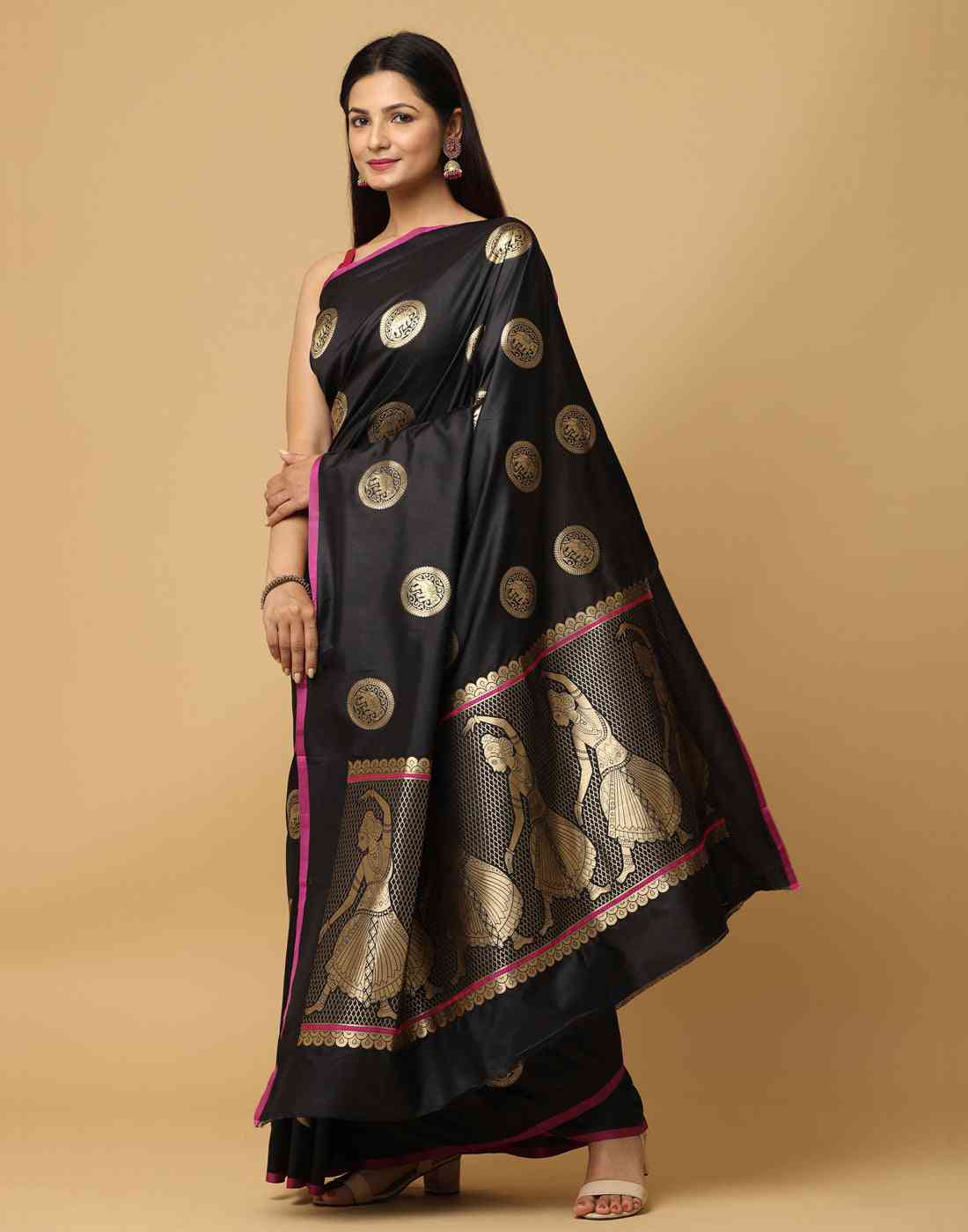Pure Banarasi Katan Silk Kanchi Zari Weaving Saree