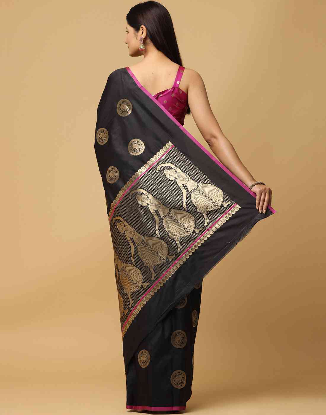 Pure Banarasi Katan Silk Kanchi Zari Weaving Saree