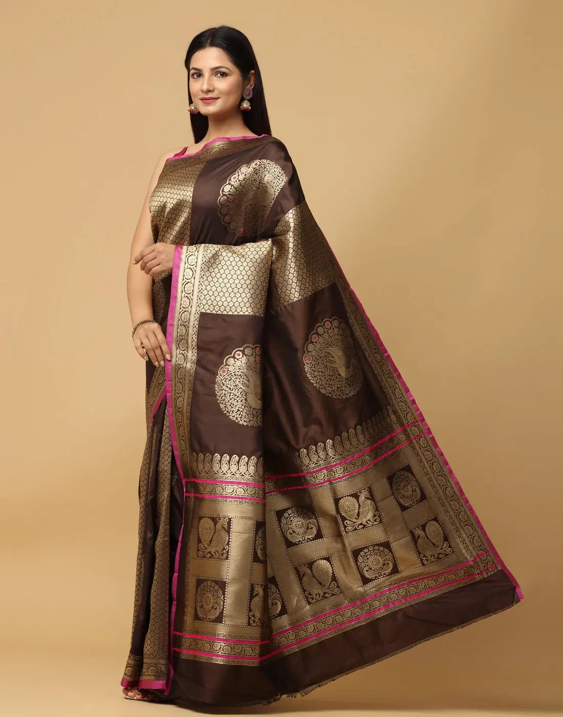 Pure Banarasi Katan Silk Kanchi Zari Weaving Saree