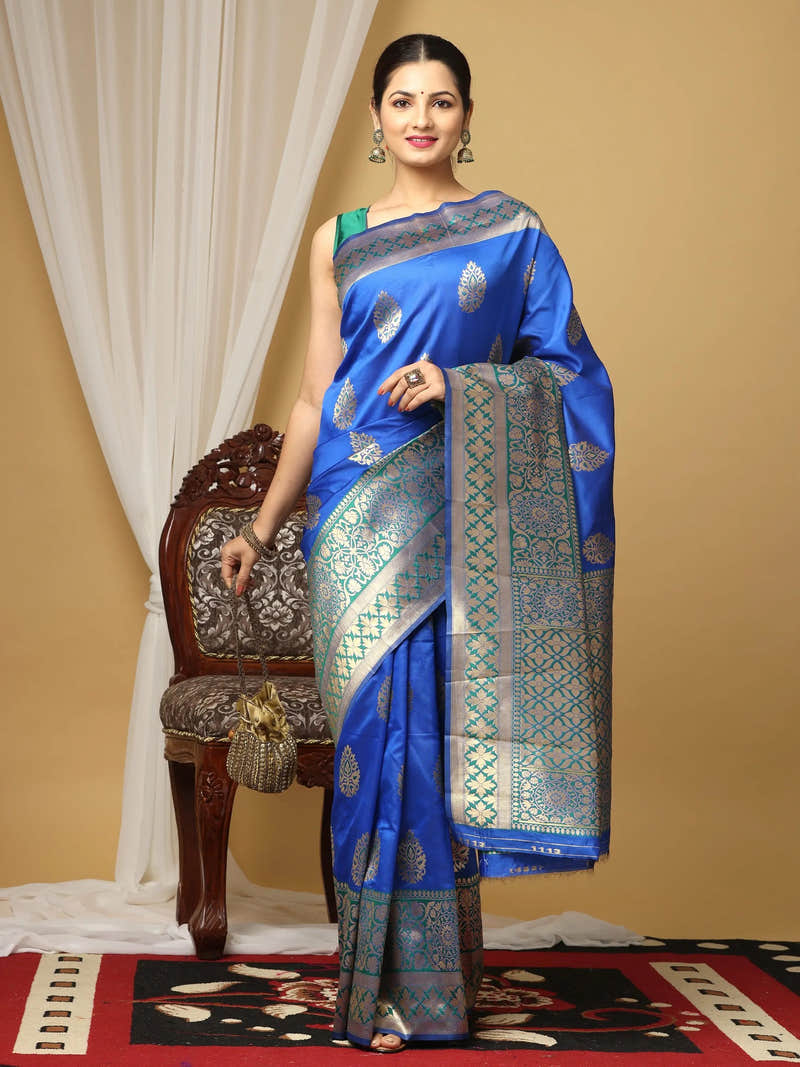 Banarasi Katan Silk Zari Design Festive Wear Saree
