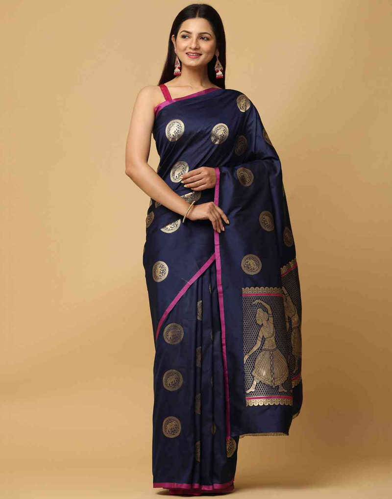 Banarasi Katan Silk Kanchi Zari Weaving Saree