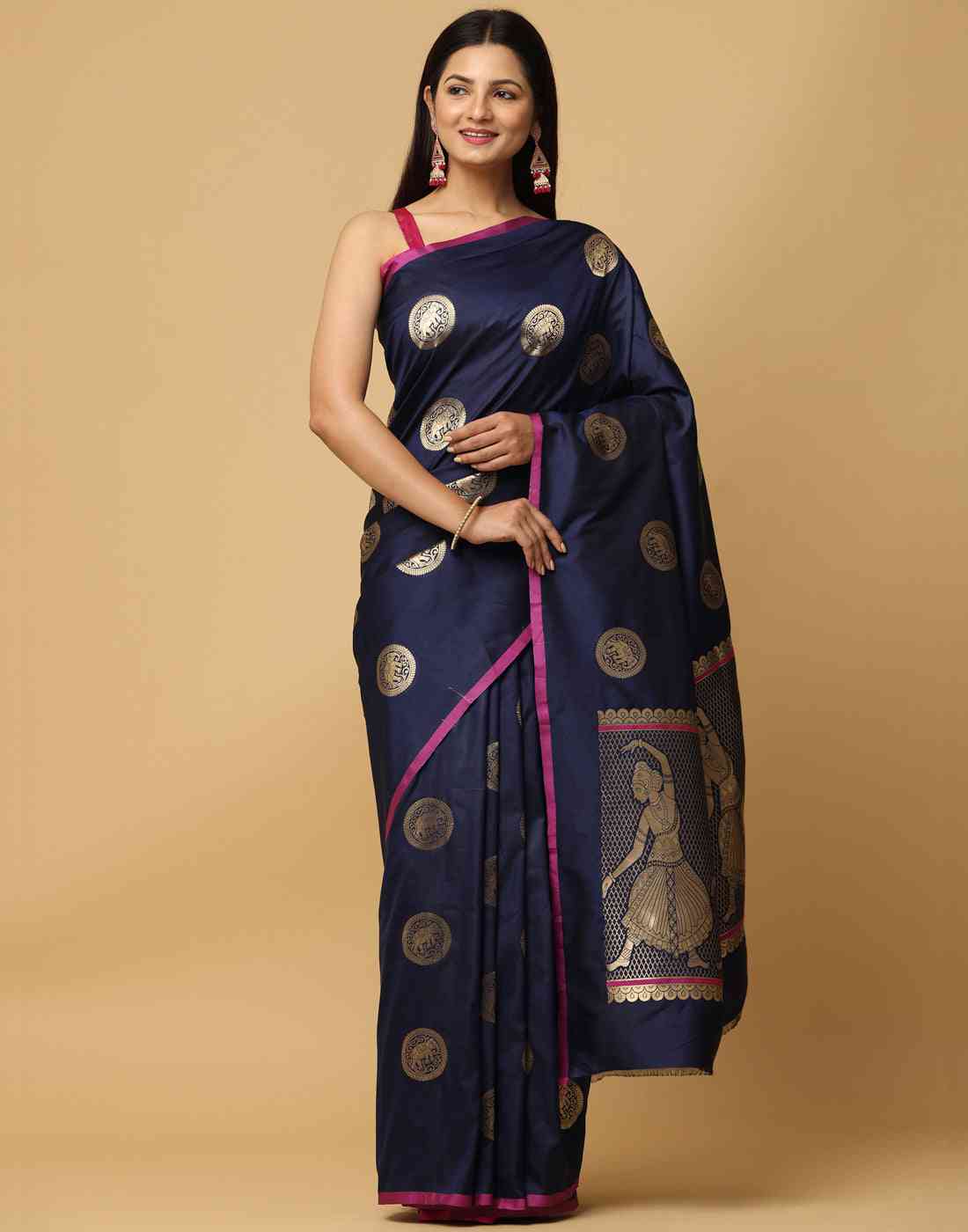 Pure Banarasi Katan Silk Kanchi Zari Weaving Saree