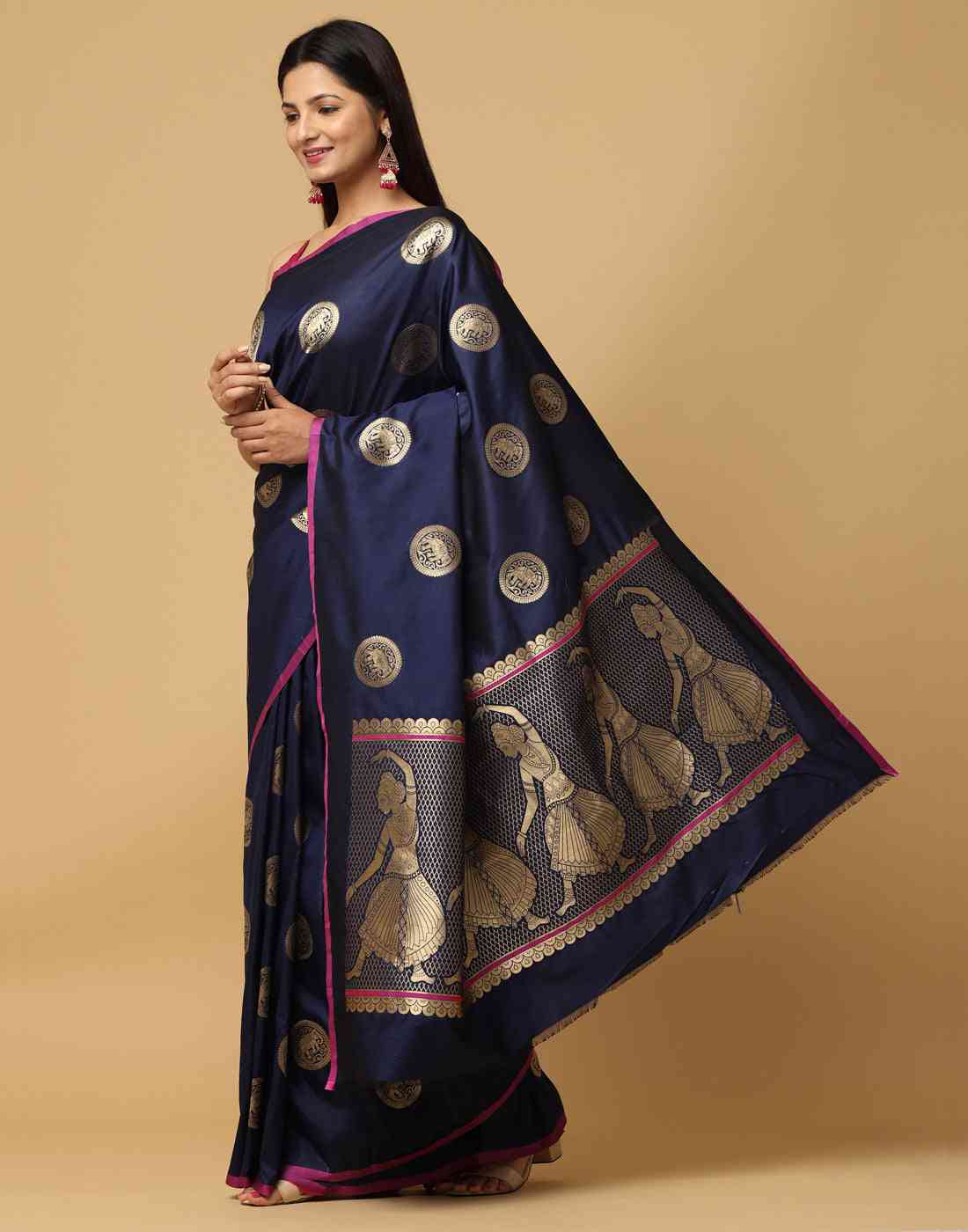 Pure Banarasi Katan Silk Kanchi Zari Weaving Saree