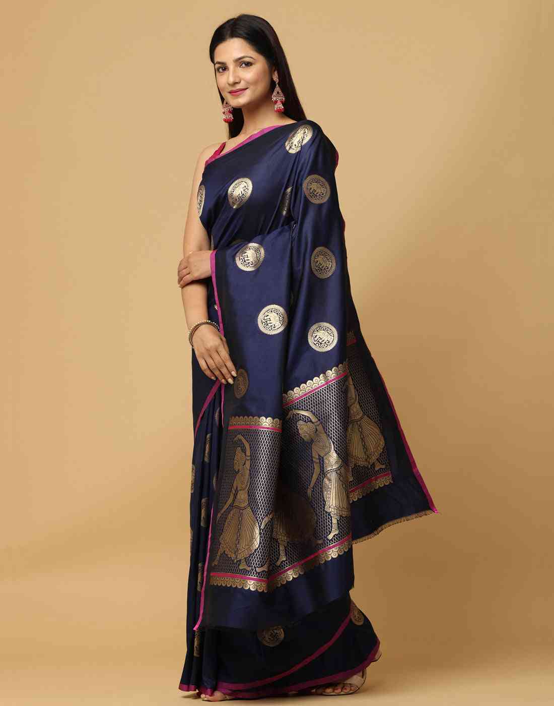 Pure Banarasi Katan Silk Kanchi Zari Weaving Saree