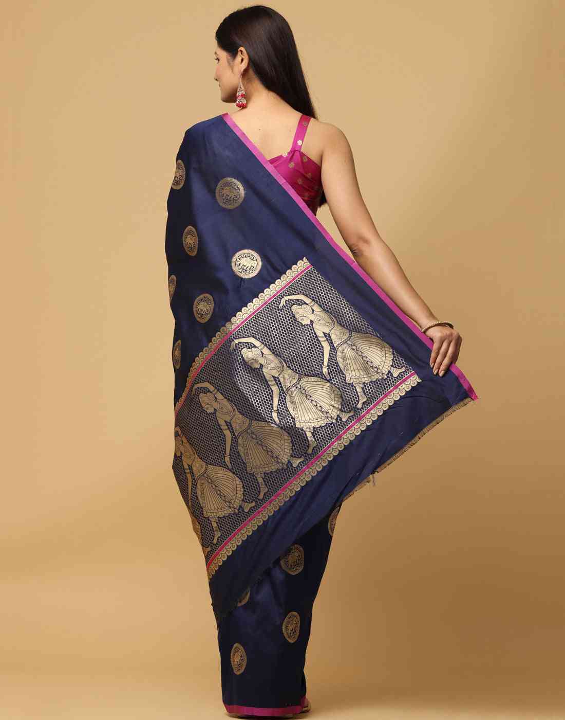 Pure Banarasi Katan Silk Kanchi Zari Weaving Saree