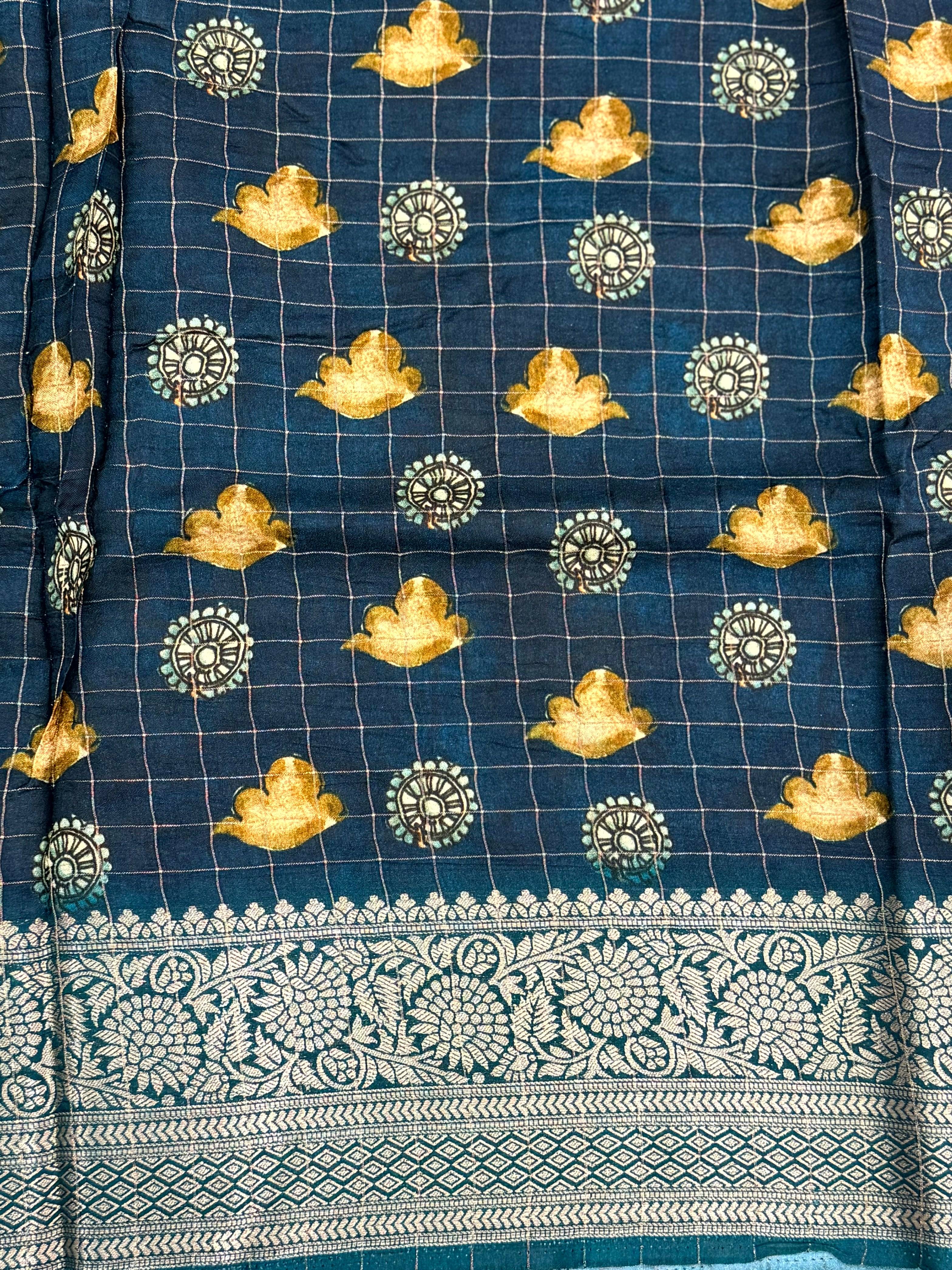 Green Pure Viscose Kalalmkari Print Saree