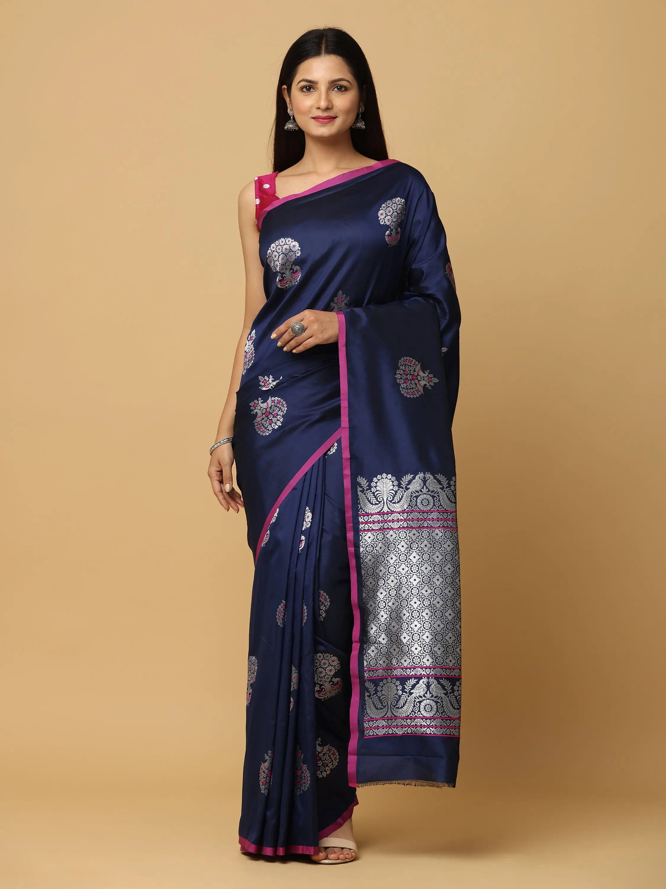 Pure Banarasi Katan Silk Kanchi Zari Weaving Saree