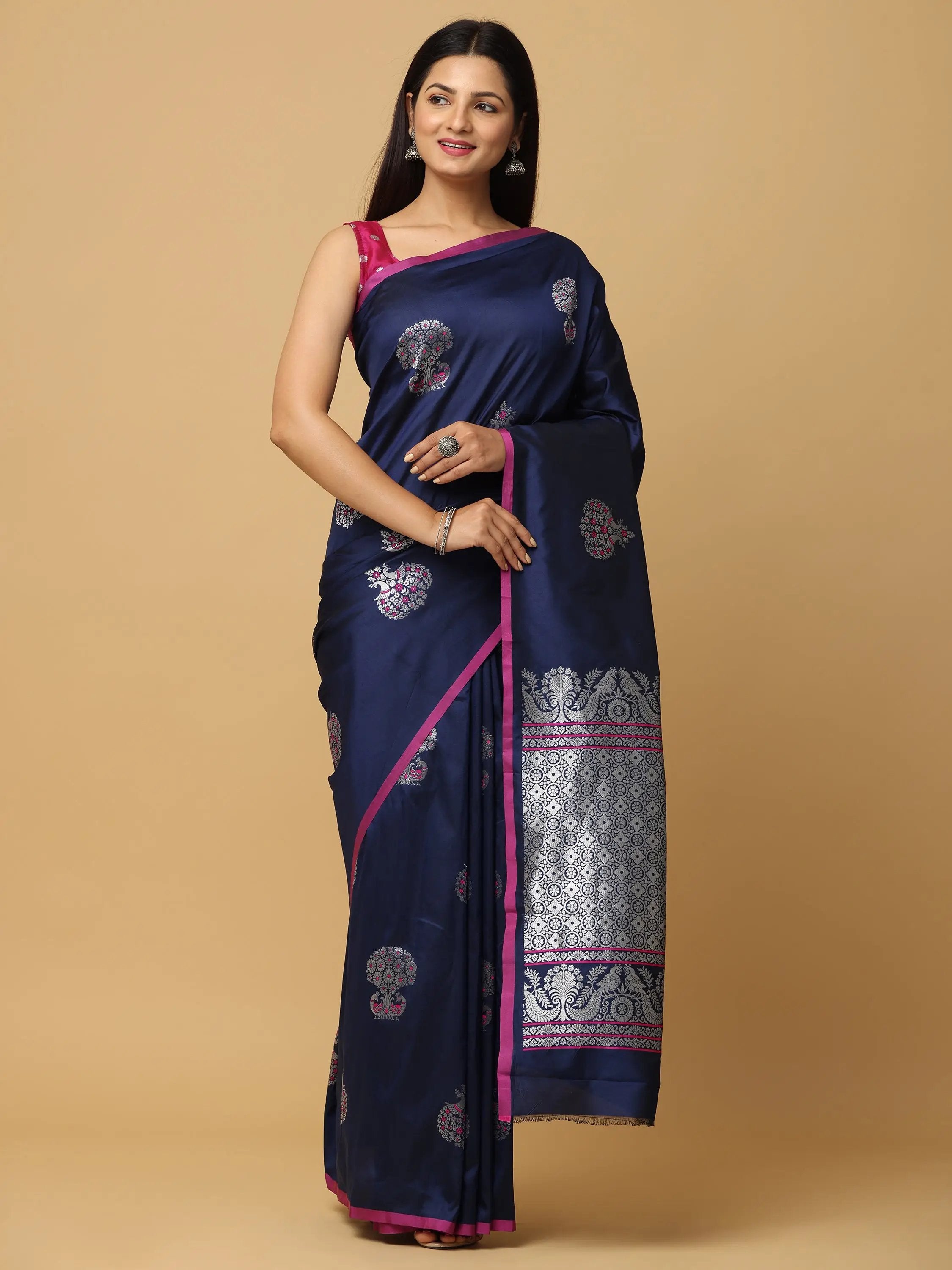 Pure Banarasi Katan Silk Kanchi Zari Weaving Saree