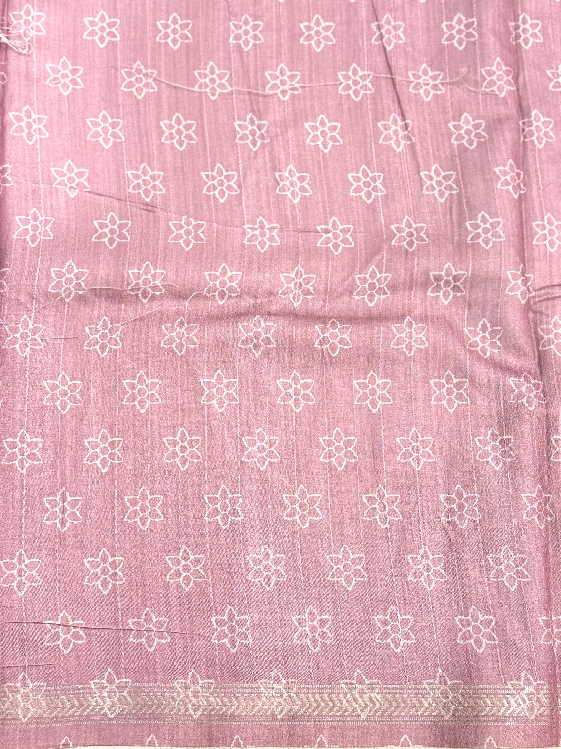 Tussar Ghicha Silk Floral Patchwork Saree