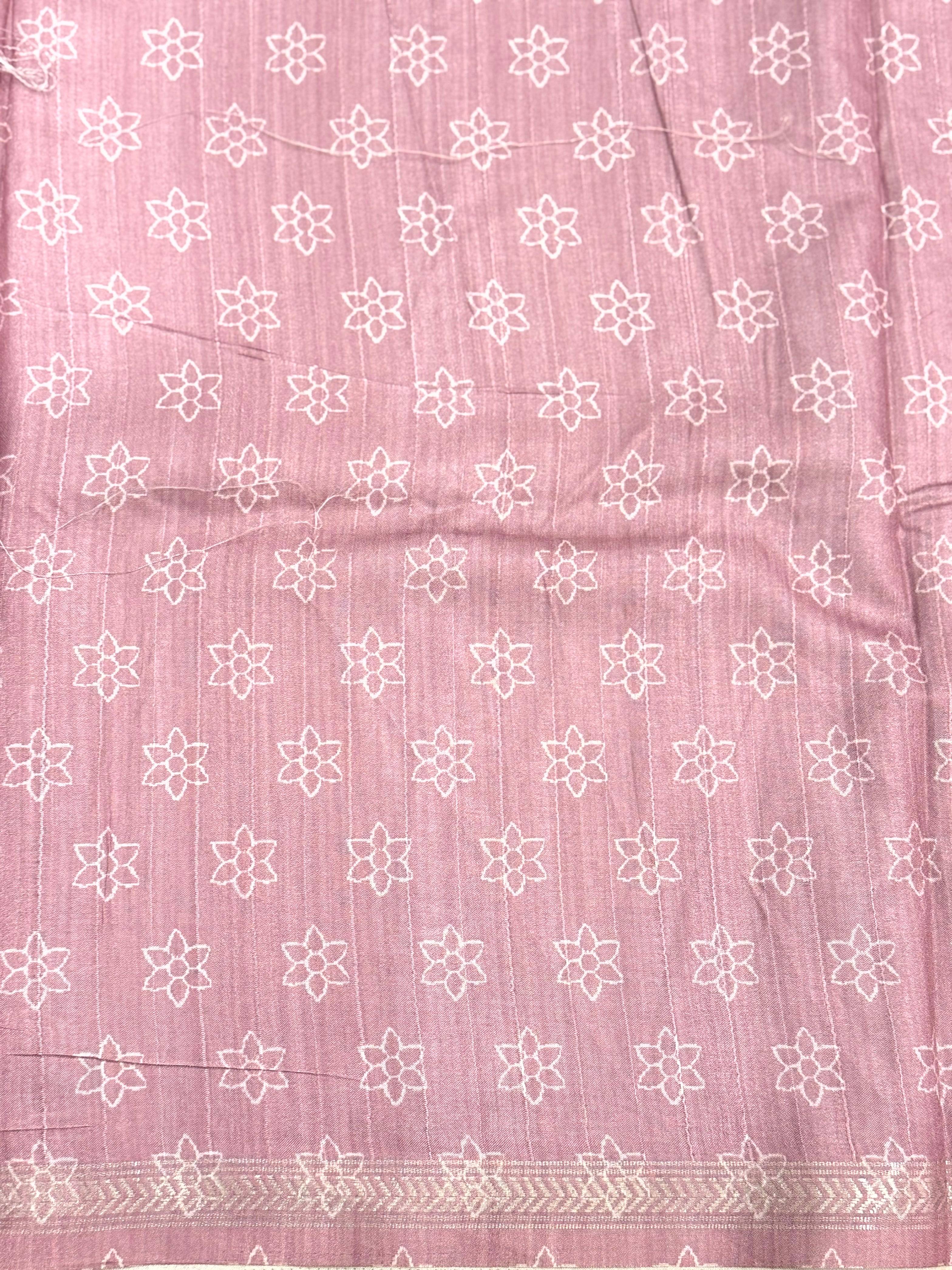 Tussar Ghicha Silk Floral Patchwork Saree