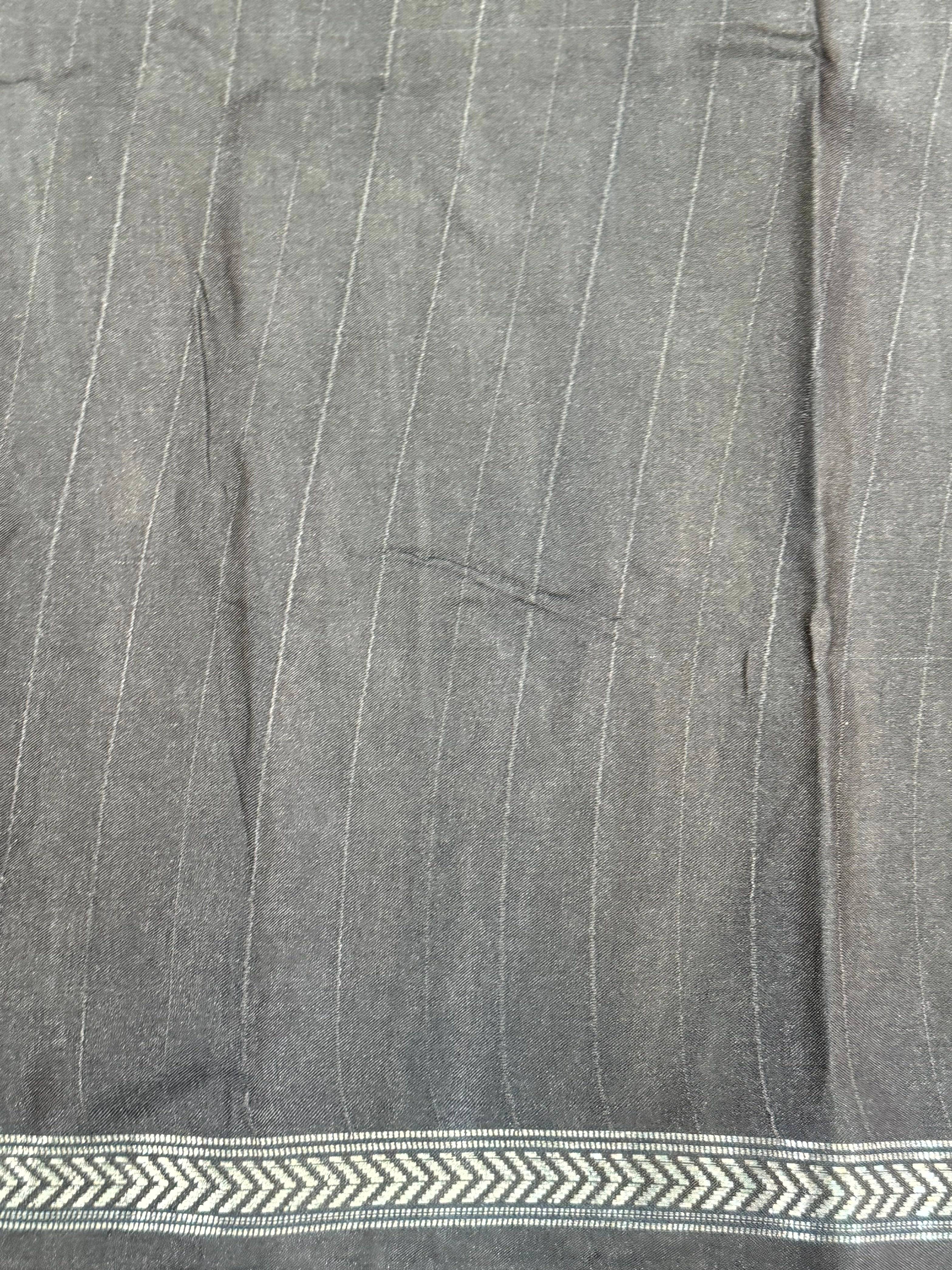 Tussar Ghicha Silk Striped Printed Saree