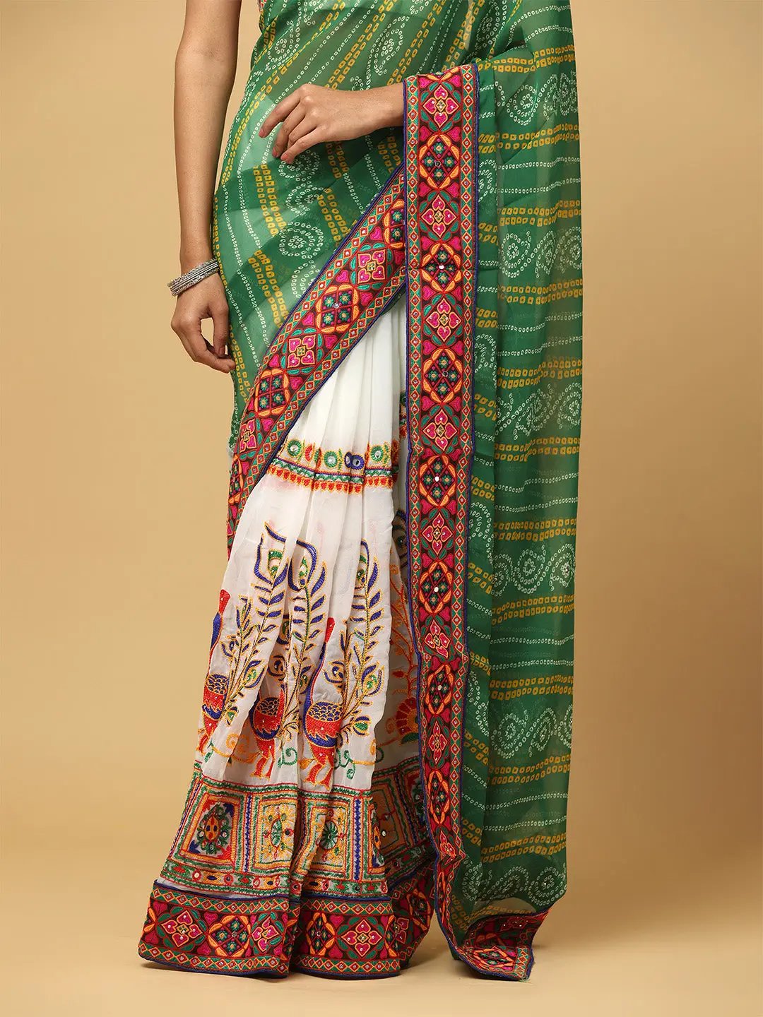 Royal Katchi Embroidery Festive Wear Saree