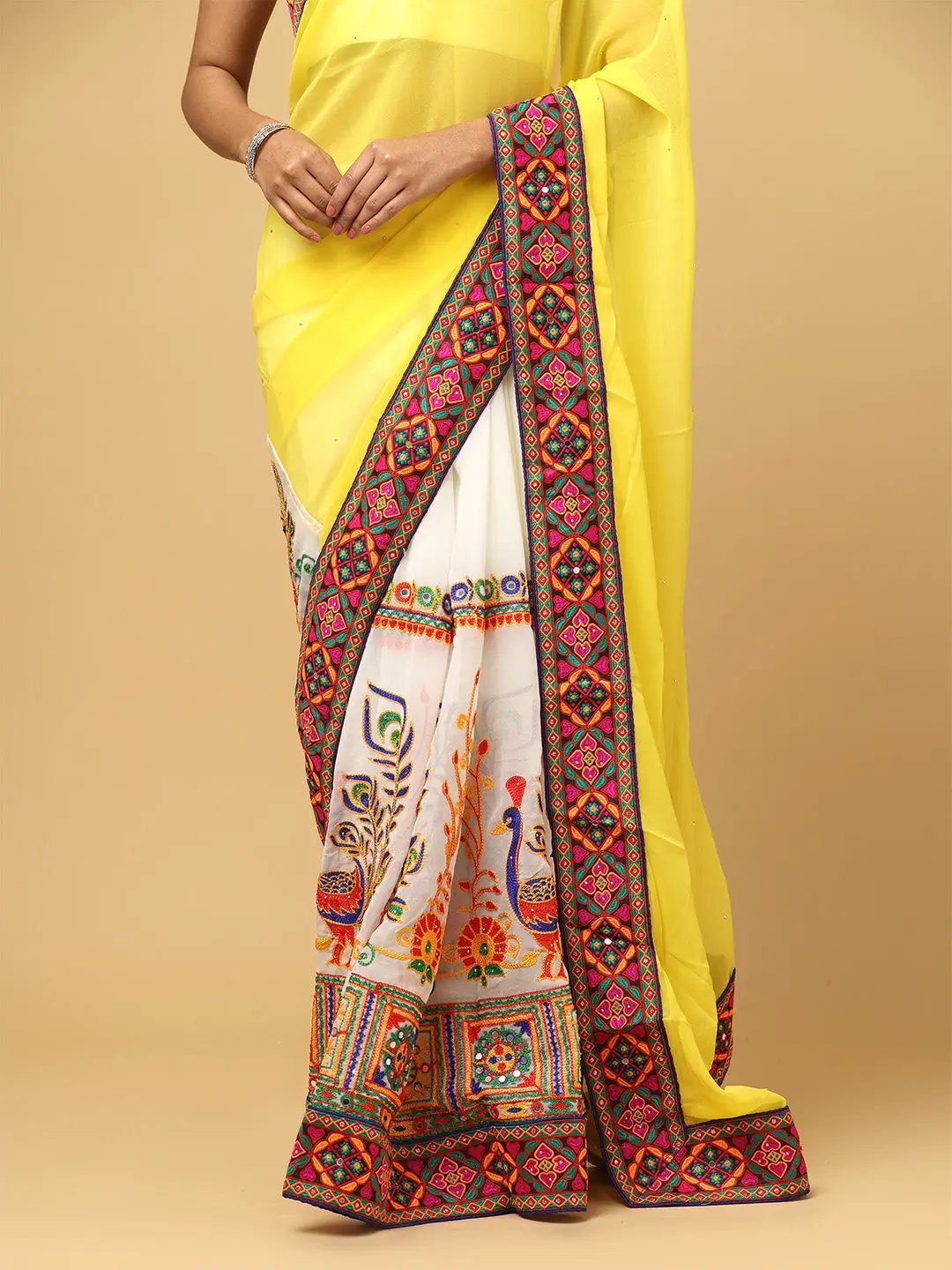 Royal Katchi Embroidery Festive Wear Saree