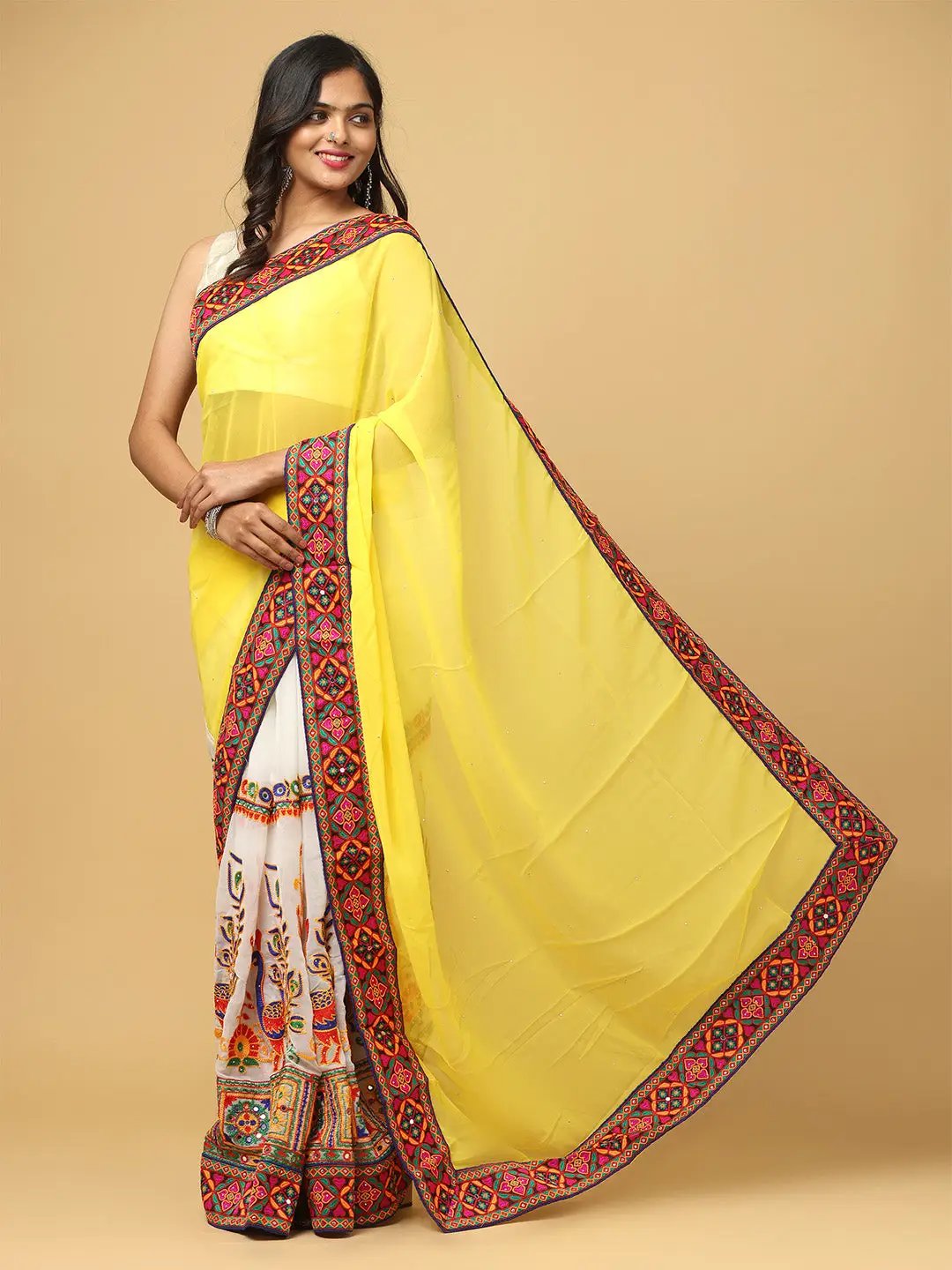 Royal Katchi Embroidery Festive Wear Saree