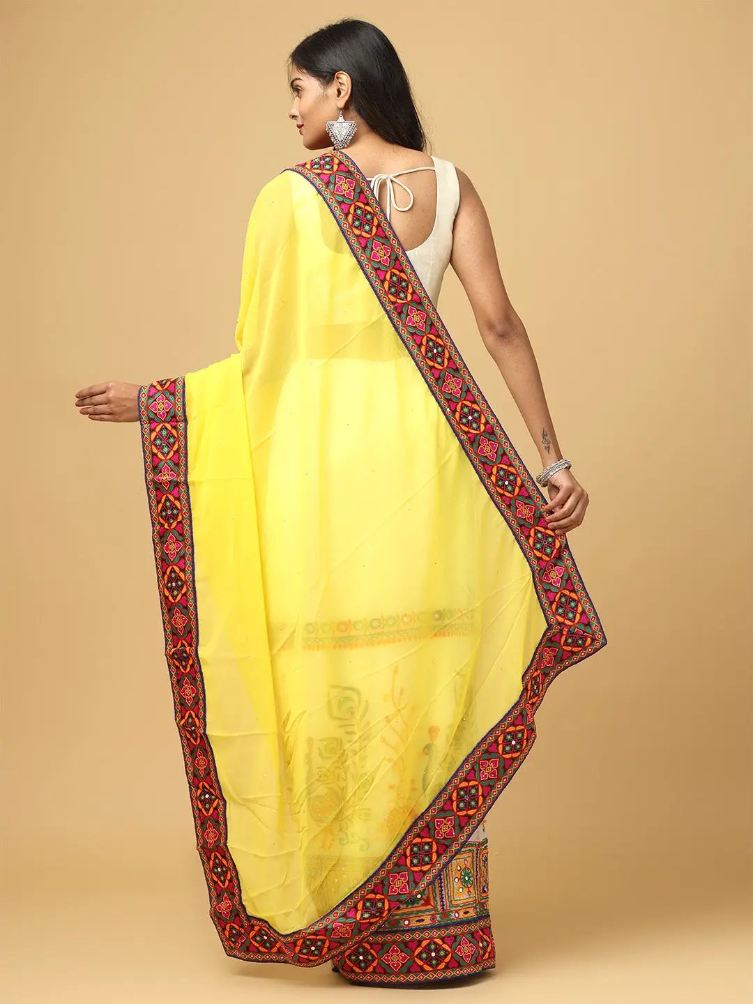 Royal Katchi Embroidery Festive Wear Saree