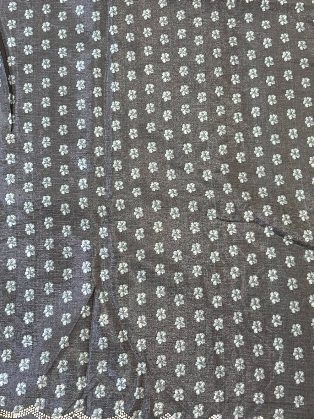 Teal Chinnon Swarovski Floral Saree