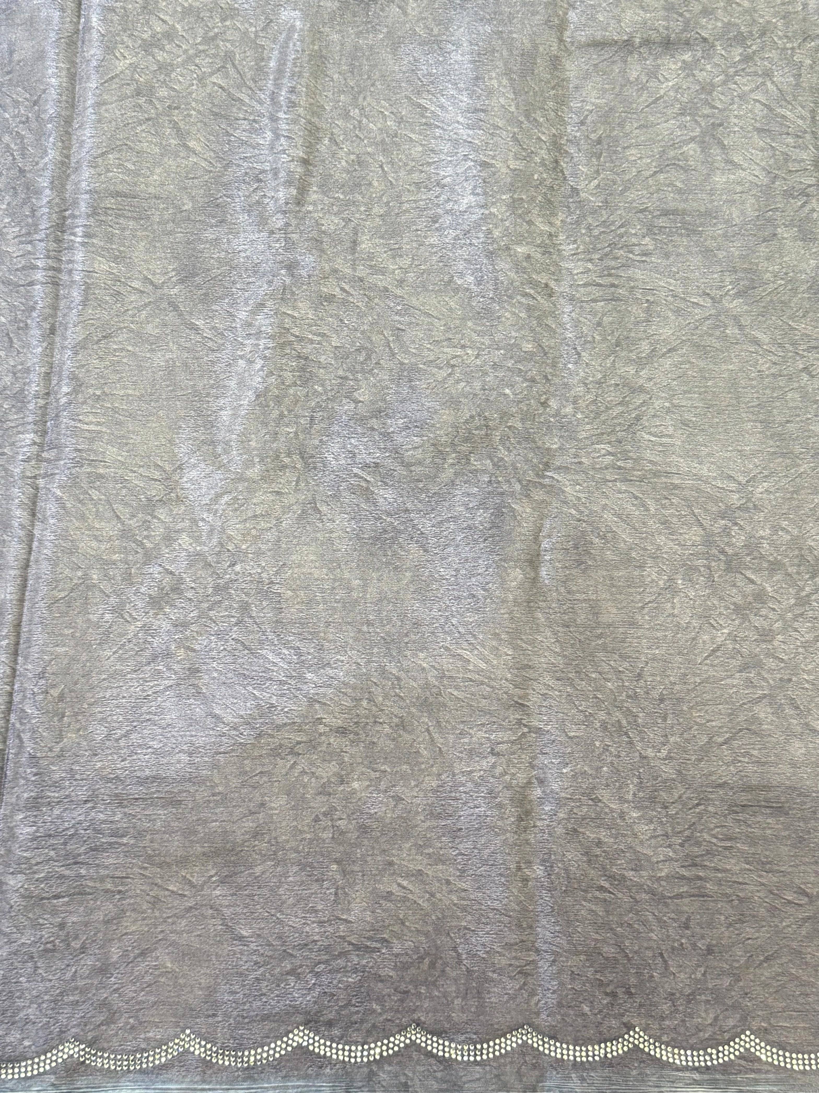 Artistic Chiffon Bandhej Swarovski Saree