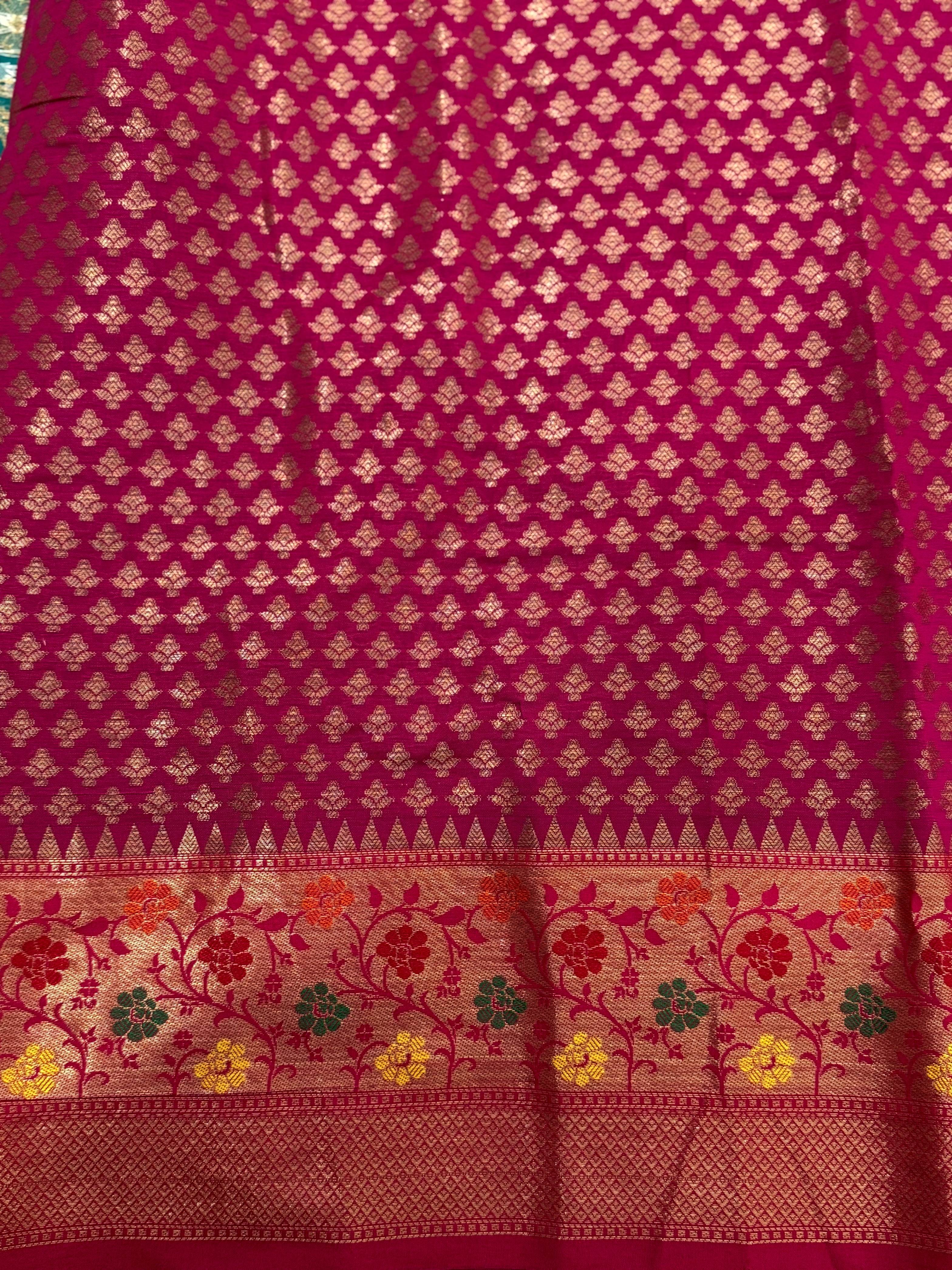 Rama Banarasi Minakari Katan Silk Saree